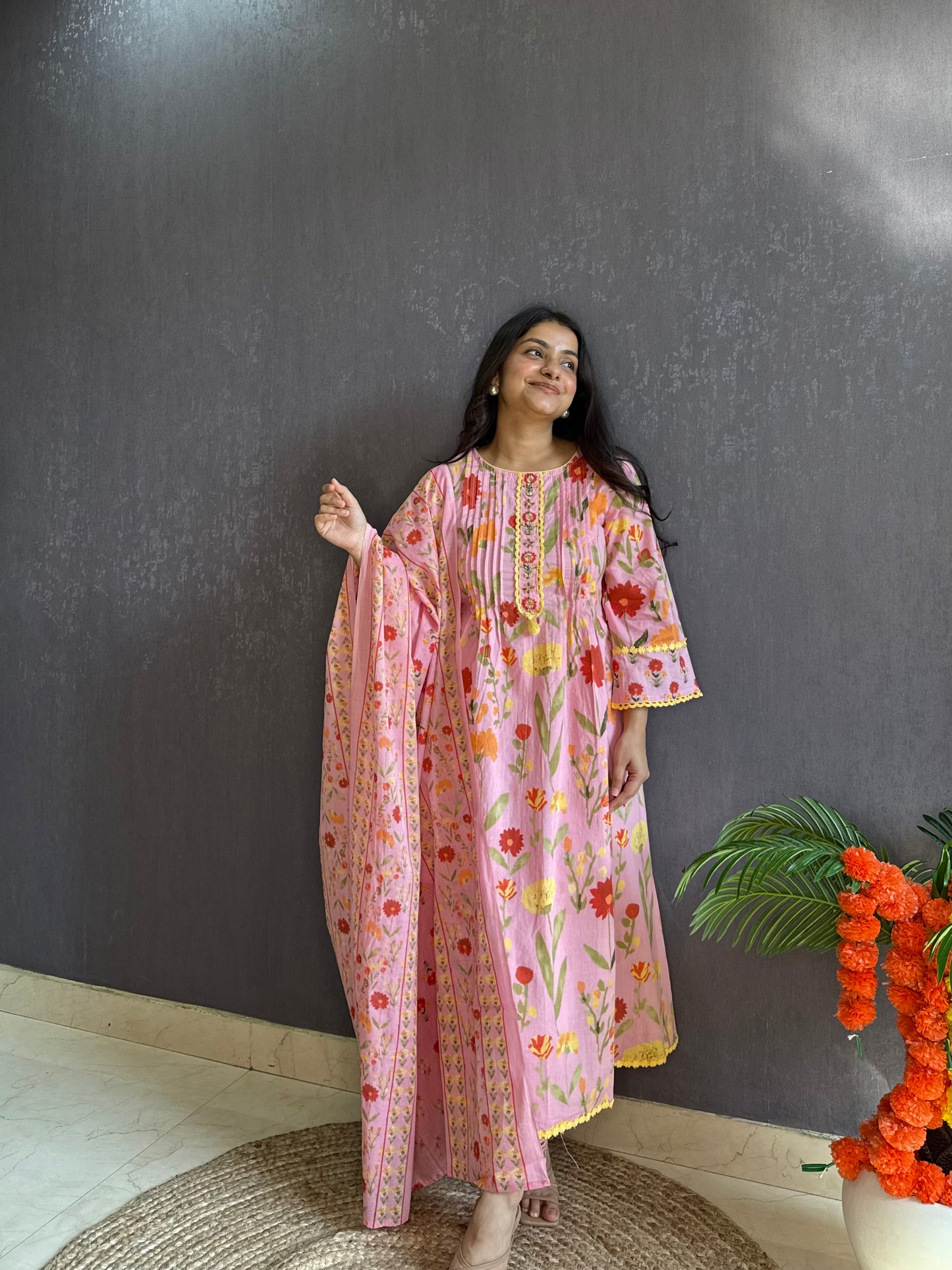 Florals Pure cotton kurta set