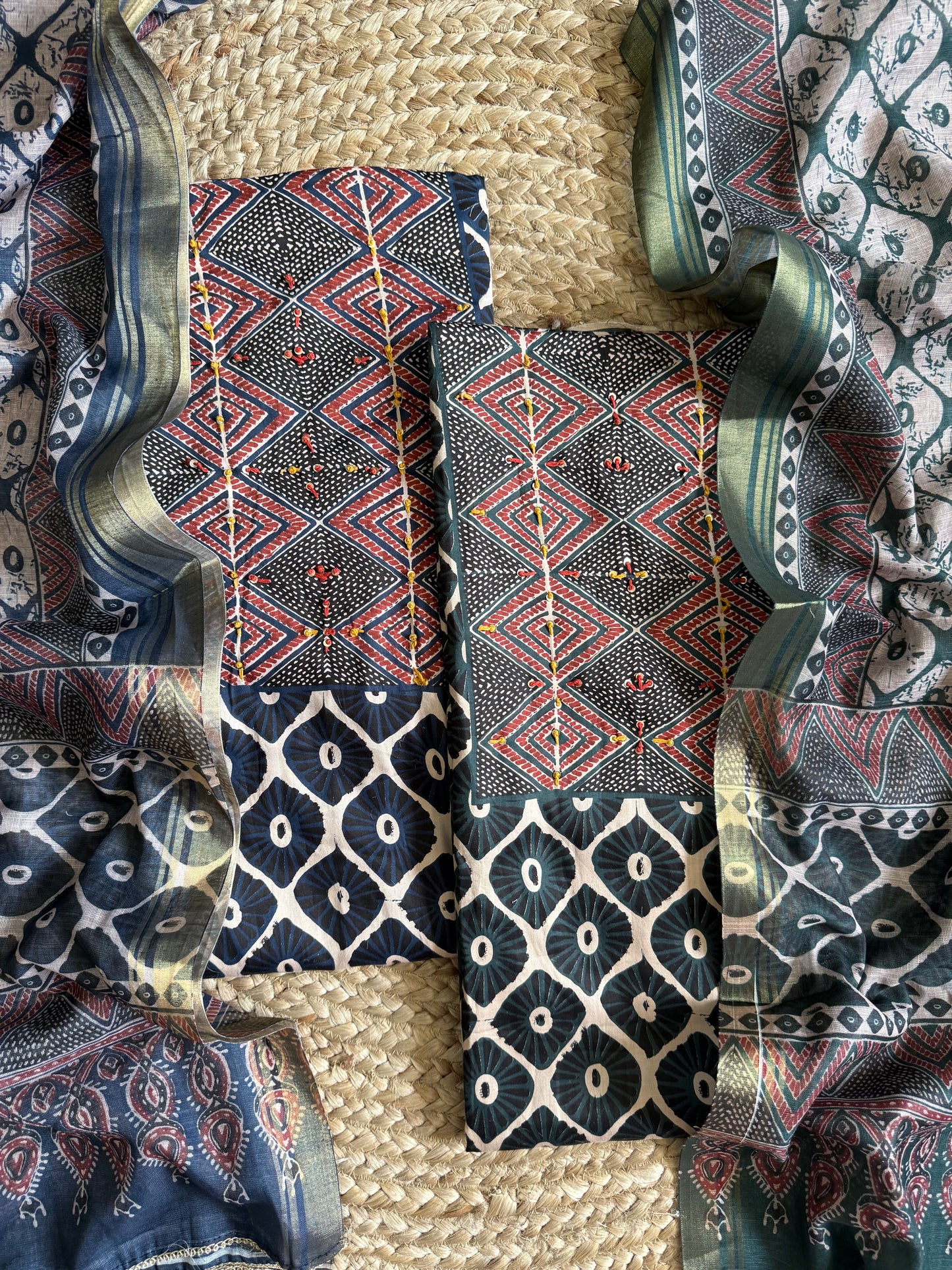 Pure cotton ajrakh suits