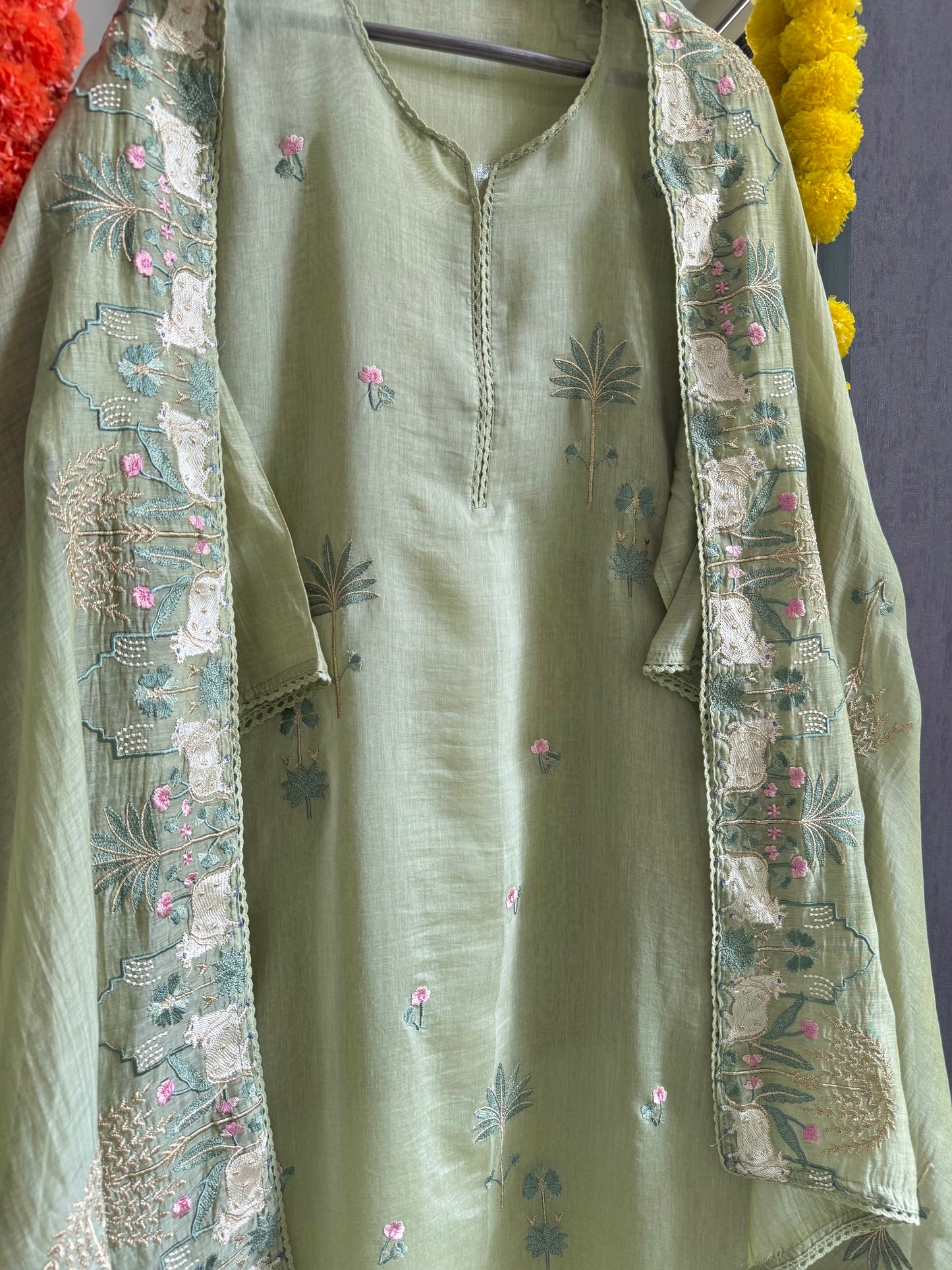 Luxurious Mul chanderi pichwai suit