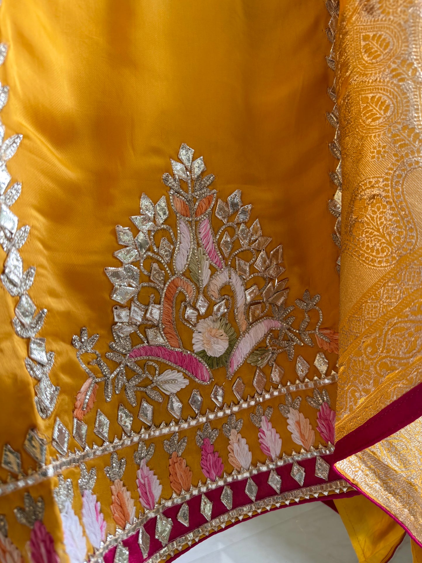 Luxurious Gotapatti satin silk suit