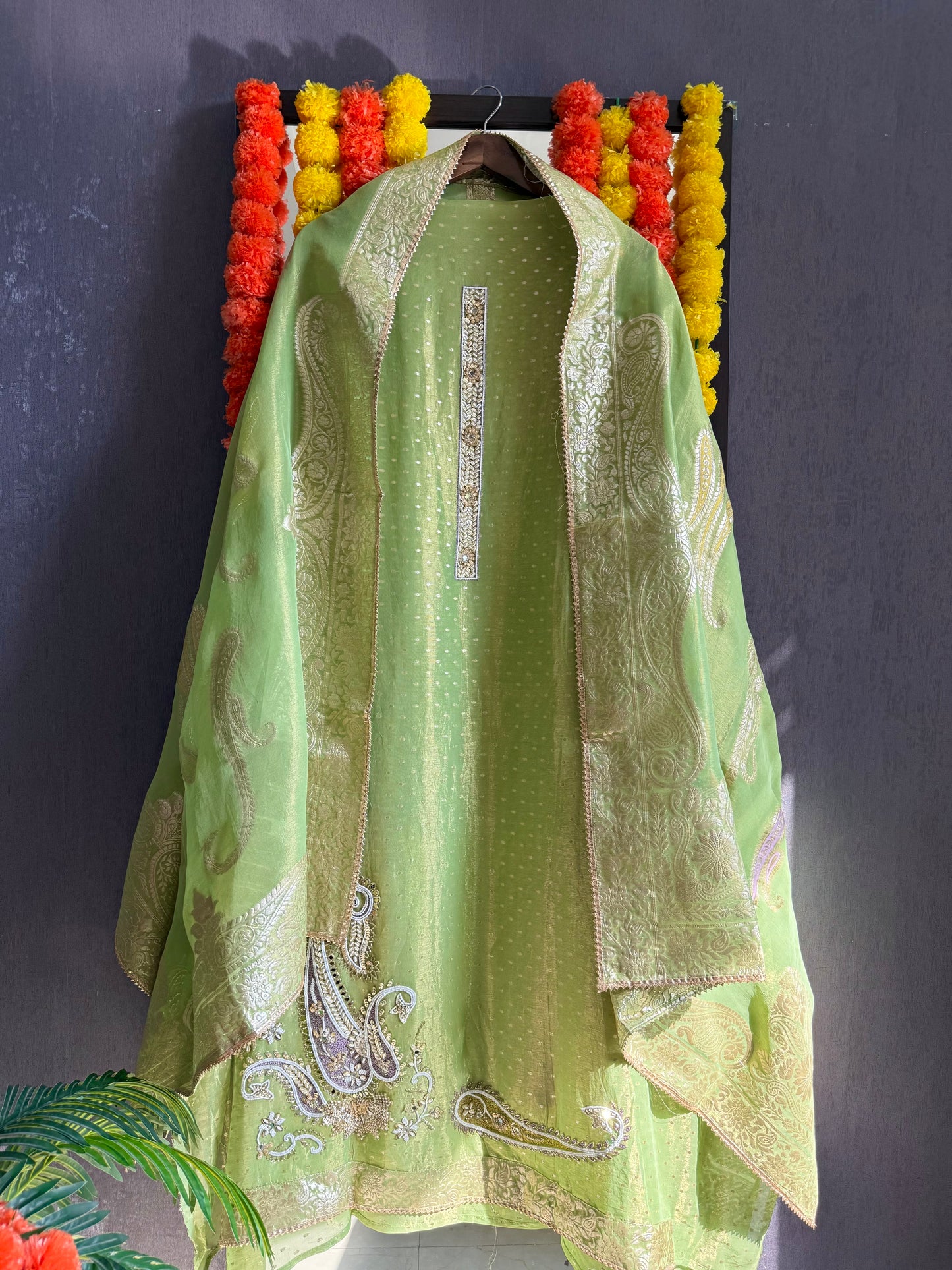 Luxurious handwork Tissue Benarsi silk suit