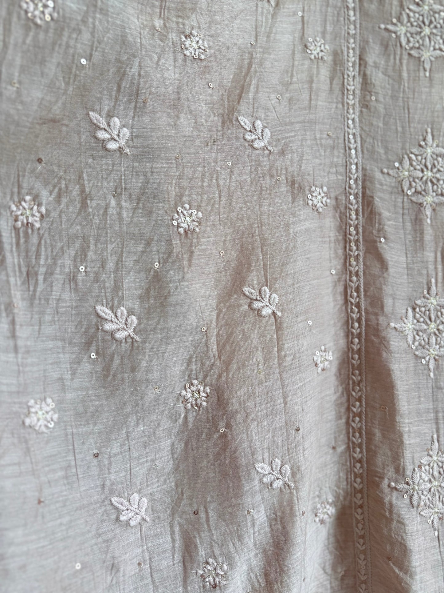 Luxurious Mul chanderi lucknowi handwork suit
