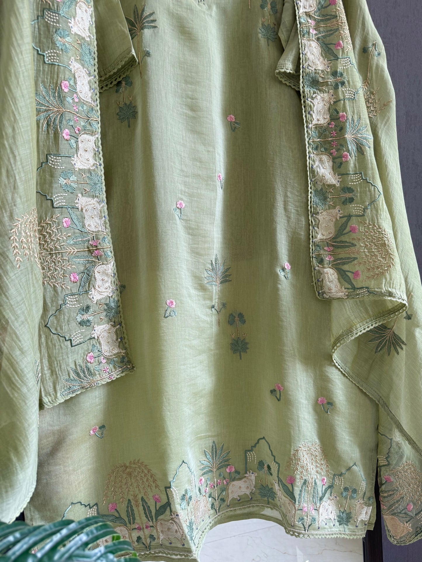 Luxurious Mul chanderi pichwai suit