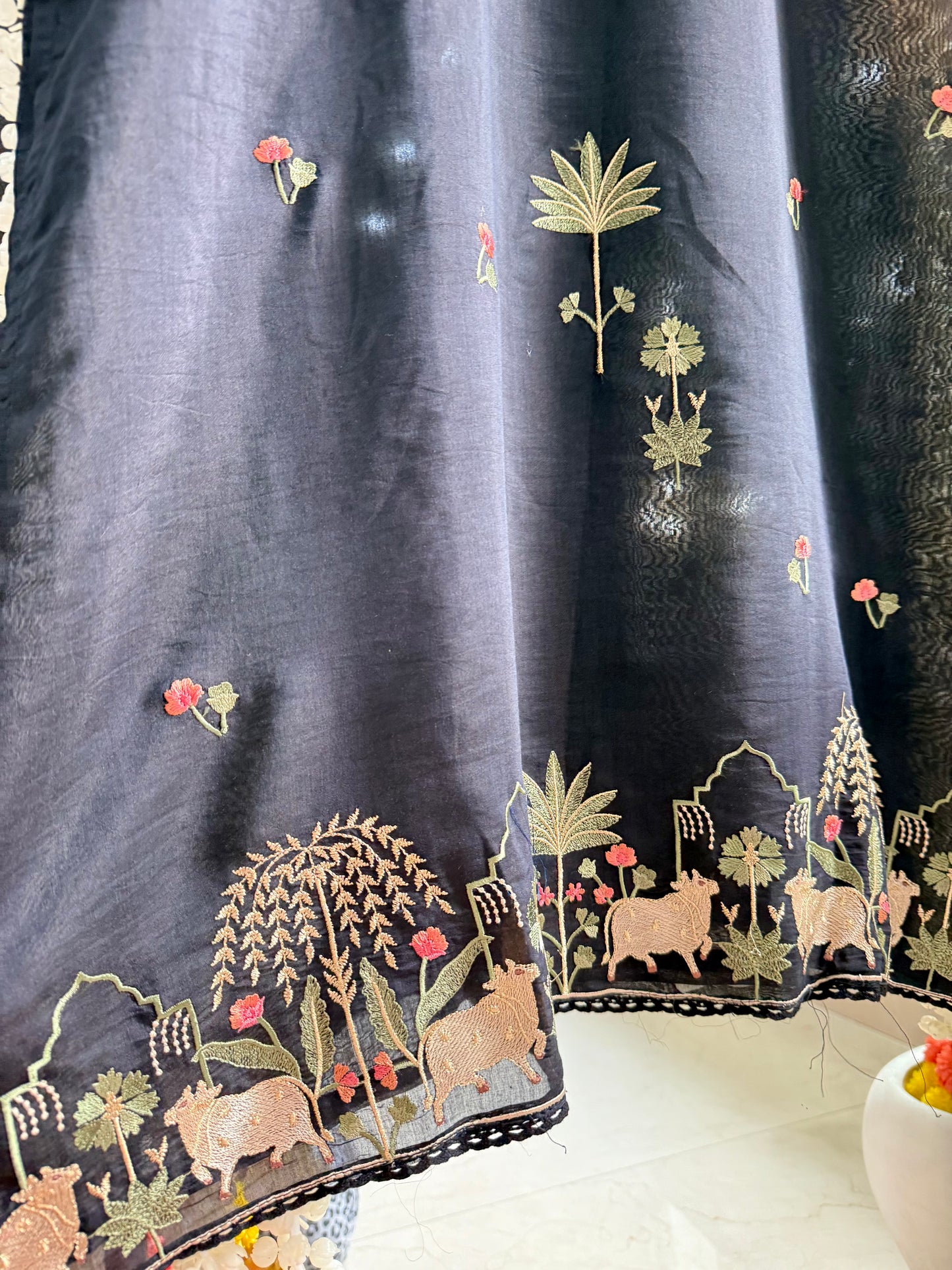 Luxurious Mul chanderi pichwai suit