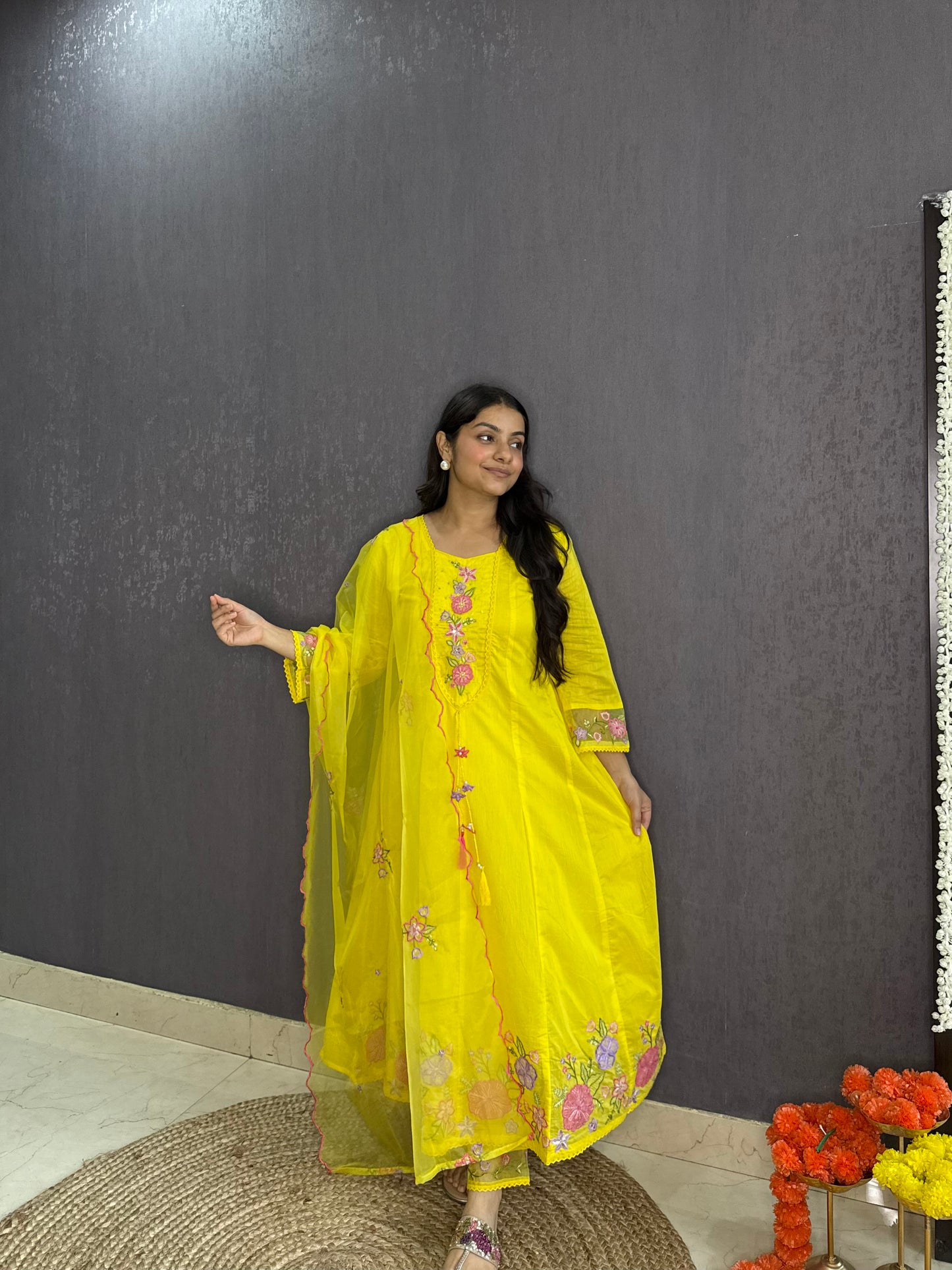 Kalidaar floral Anarkali set