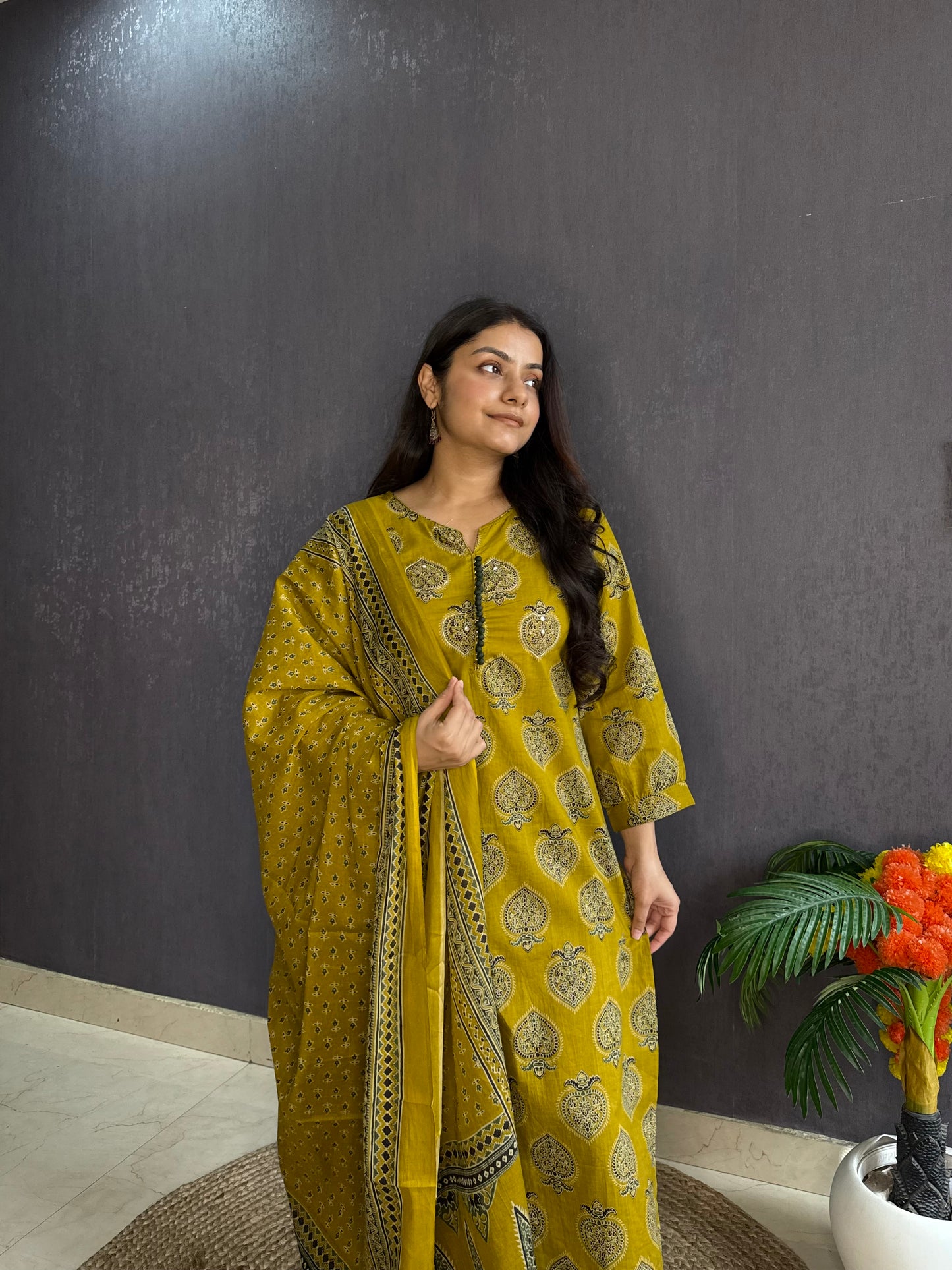 Pure cotton anaar ajrakh print suit set