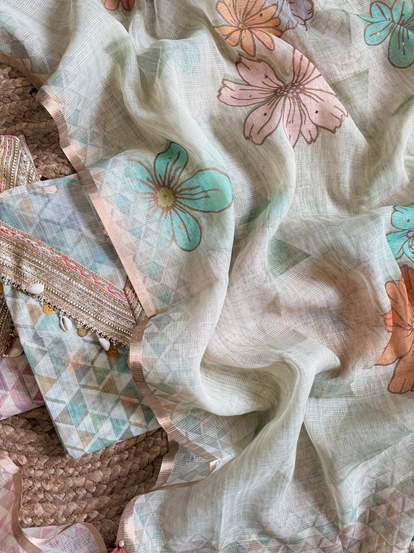 Kota doria lacework suit