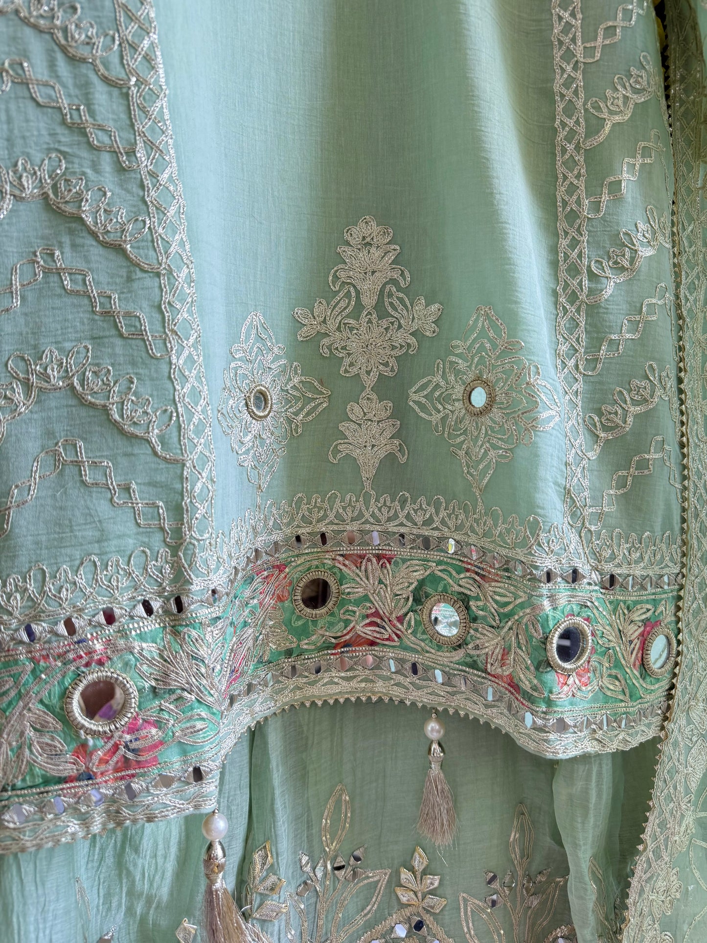 Luxurious mul cotton gotapatti sharara set