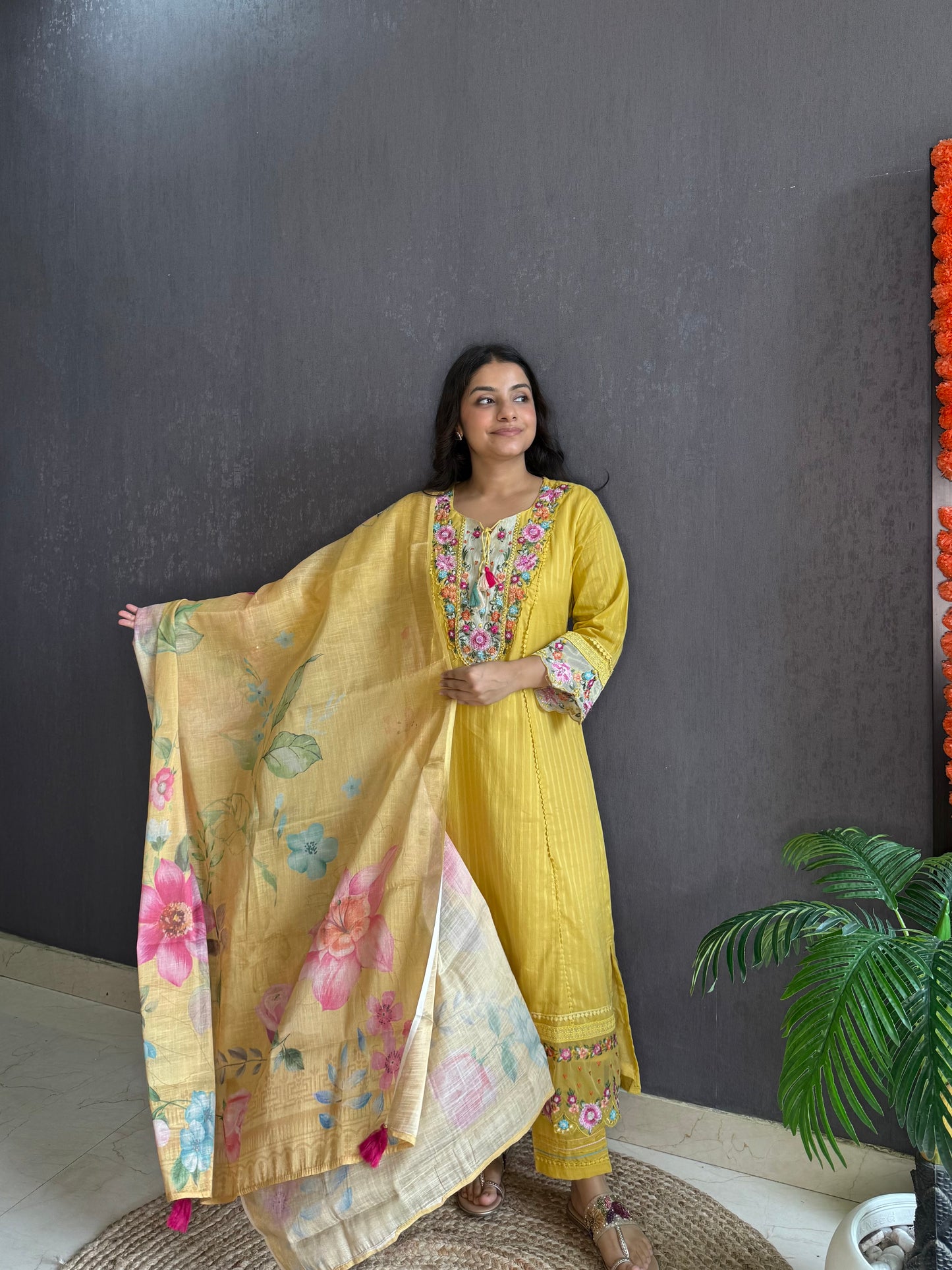 Aline cotton Handwork suit