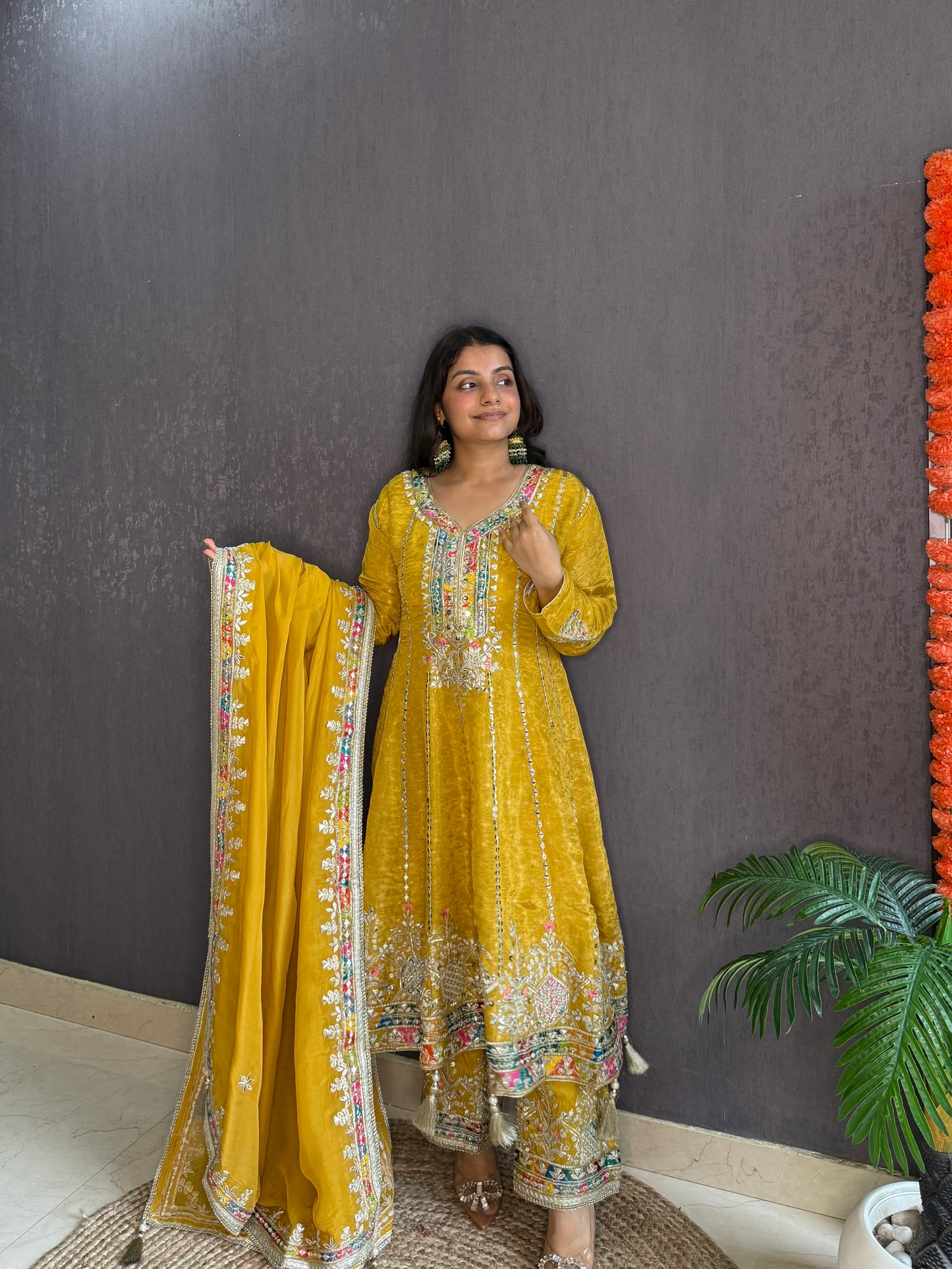 Luxurious gotapatti anarkali set