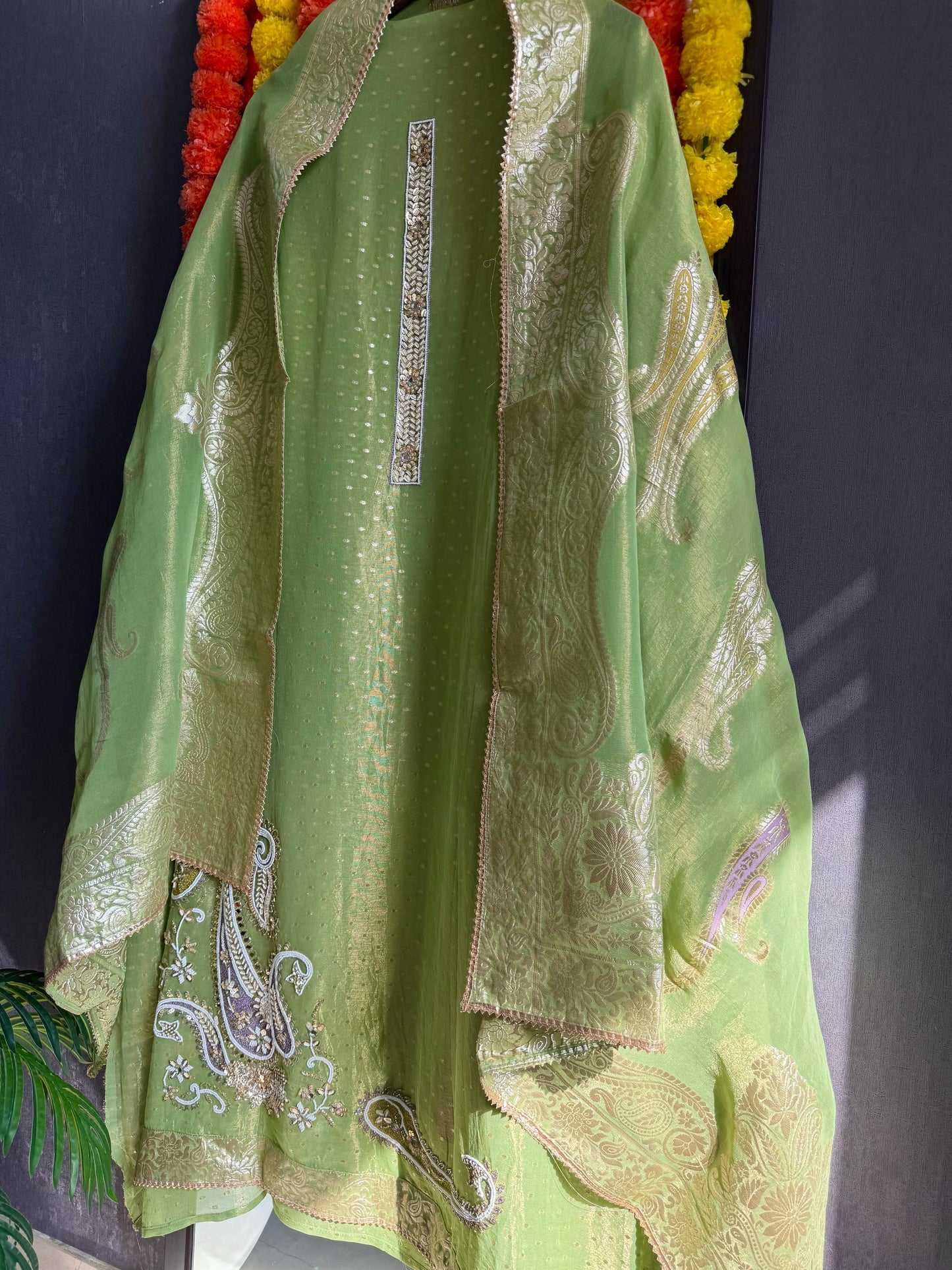 Luxurious handwork Tissue Benarsi silk suit