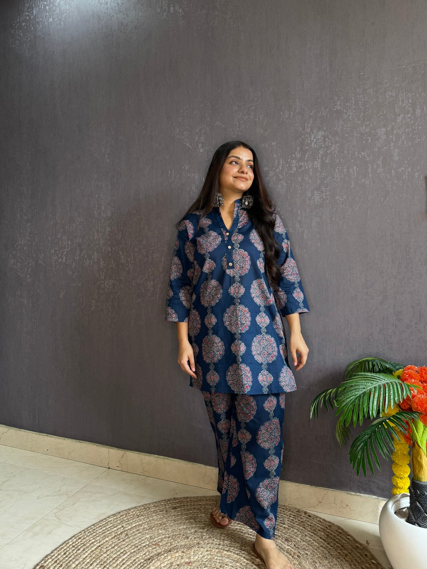 Pure cotton Ajrakh Coord set