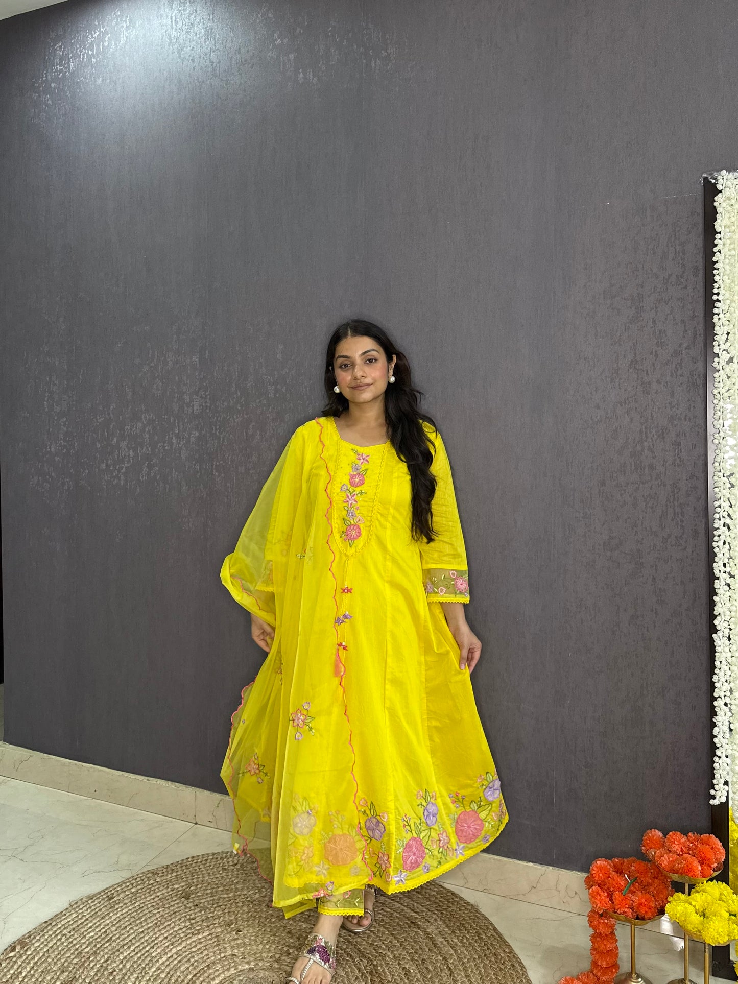 Kalidaar floral Anarkali set