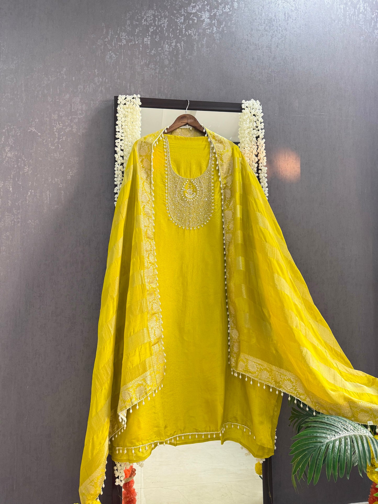 Tissue silk benarsi handwork suit