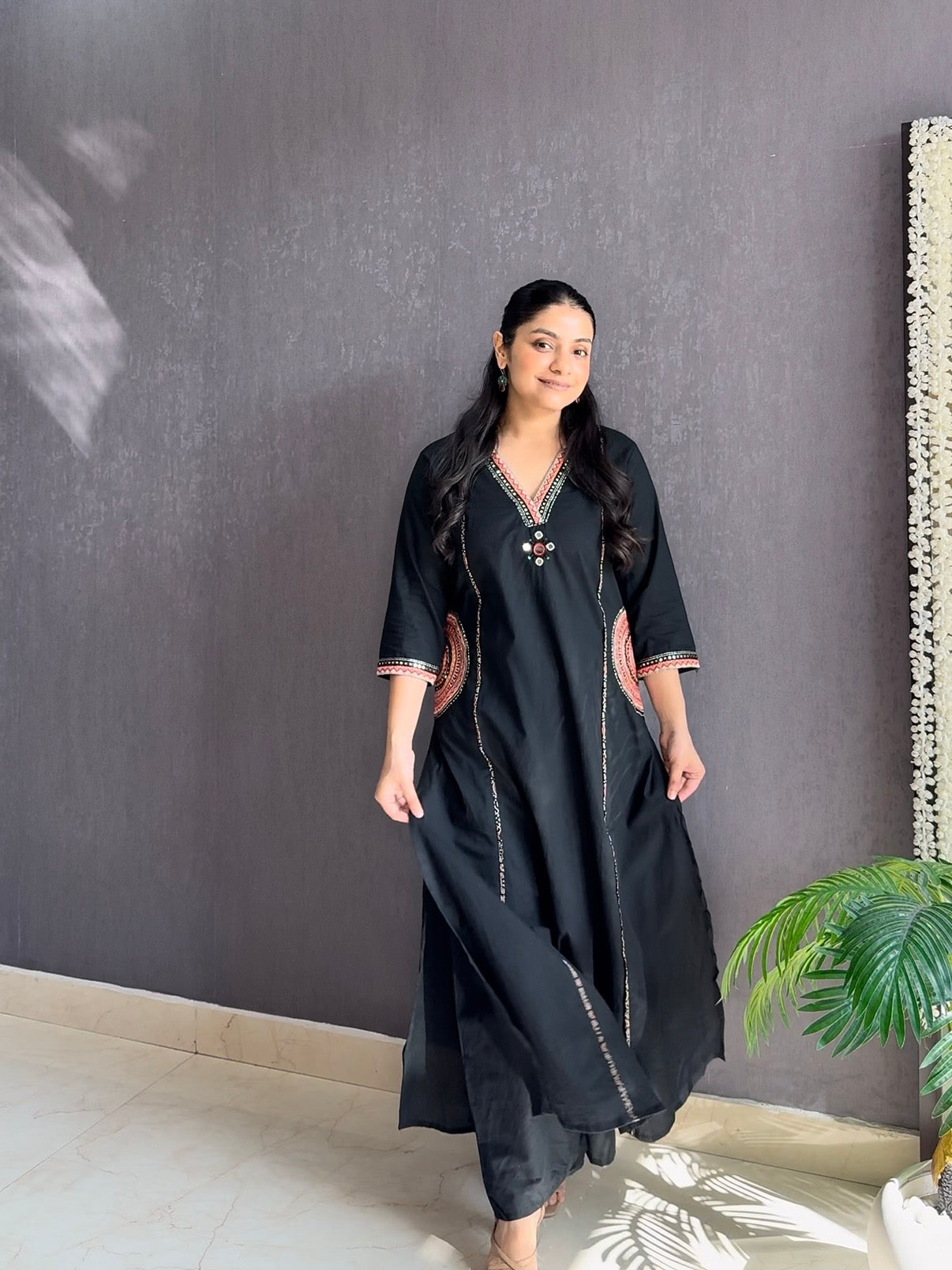 Pure cotton ajrakh A line suit set