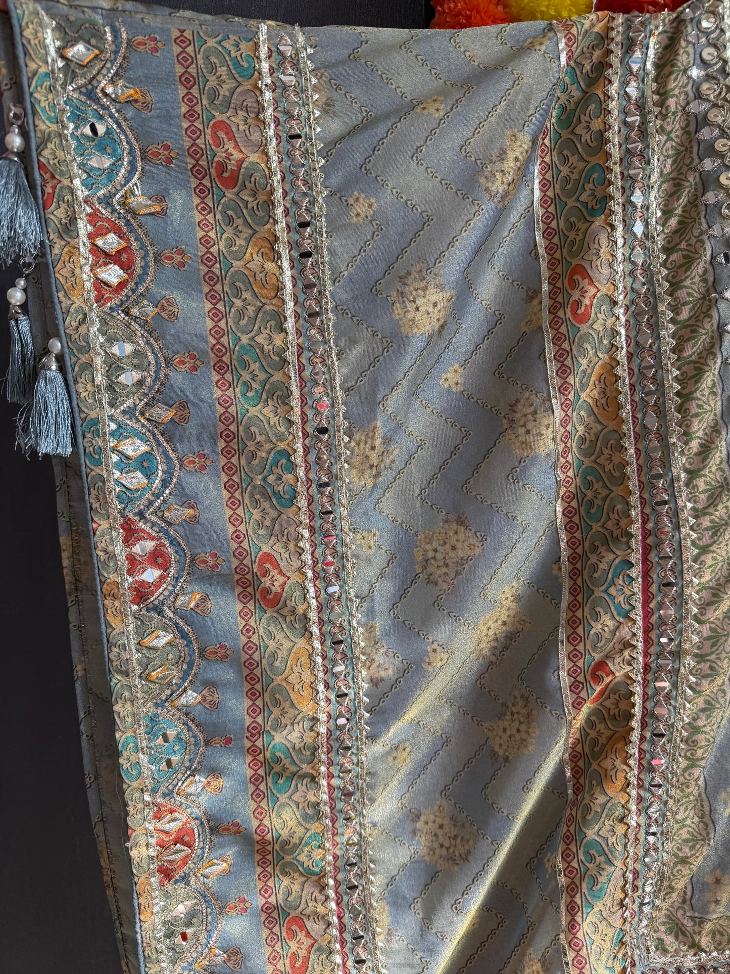 Gotapatti Tissue silk kaftan set