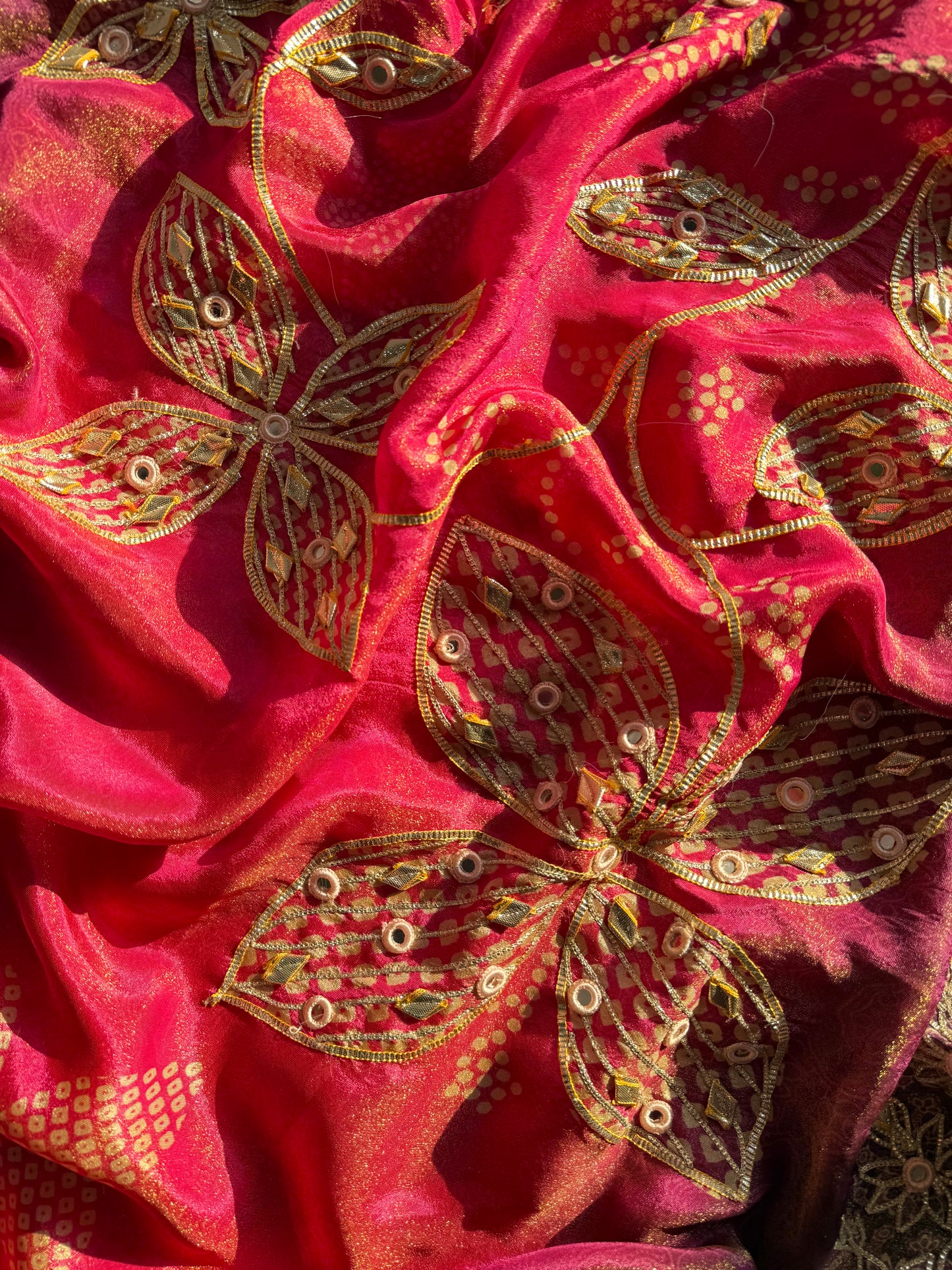 Luxurious Bhandej ombré gotapatti suits