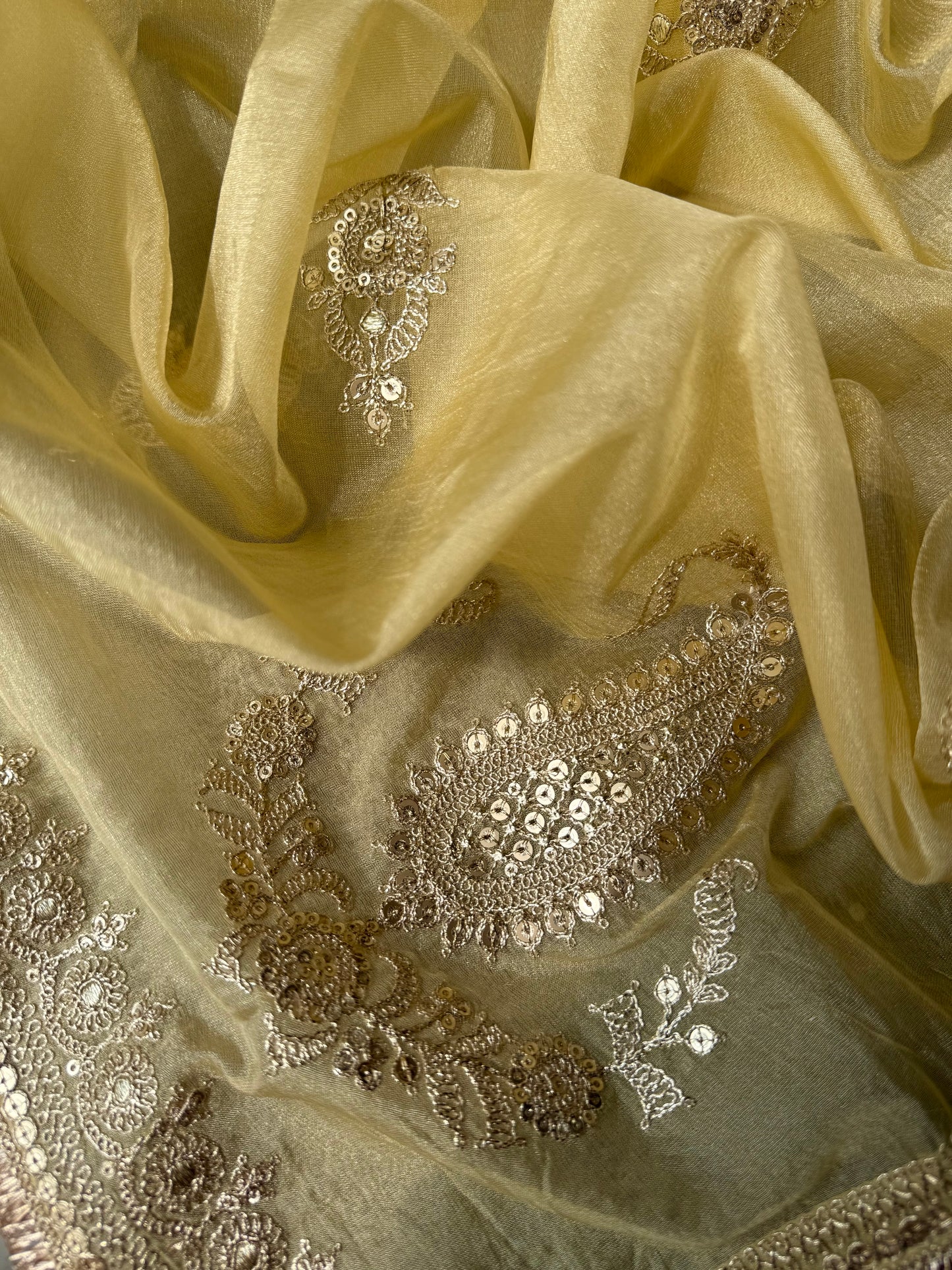 Luxurious Tissue silk aari work suit