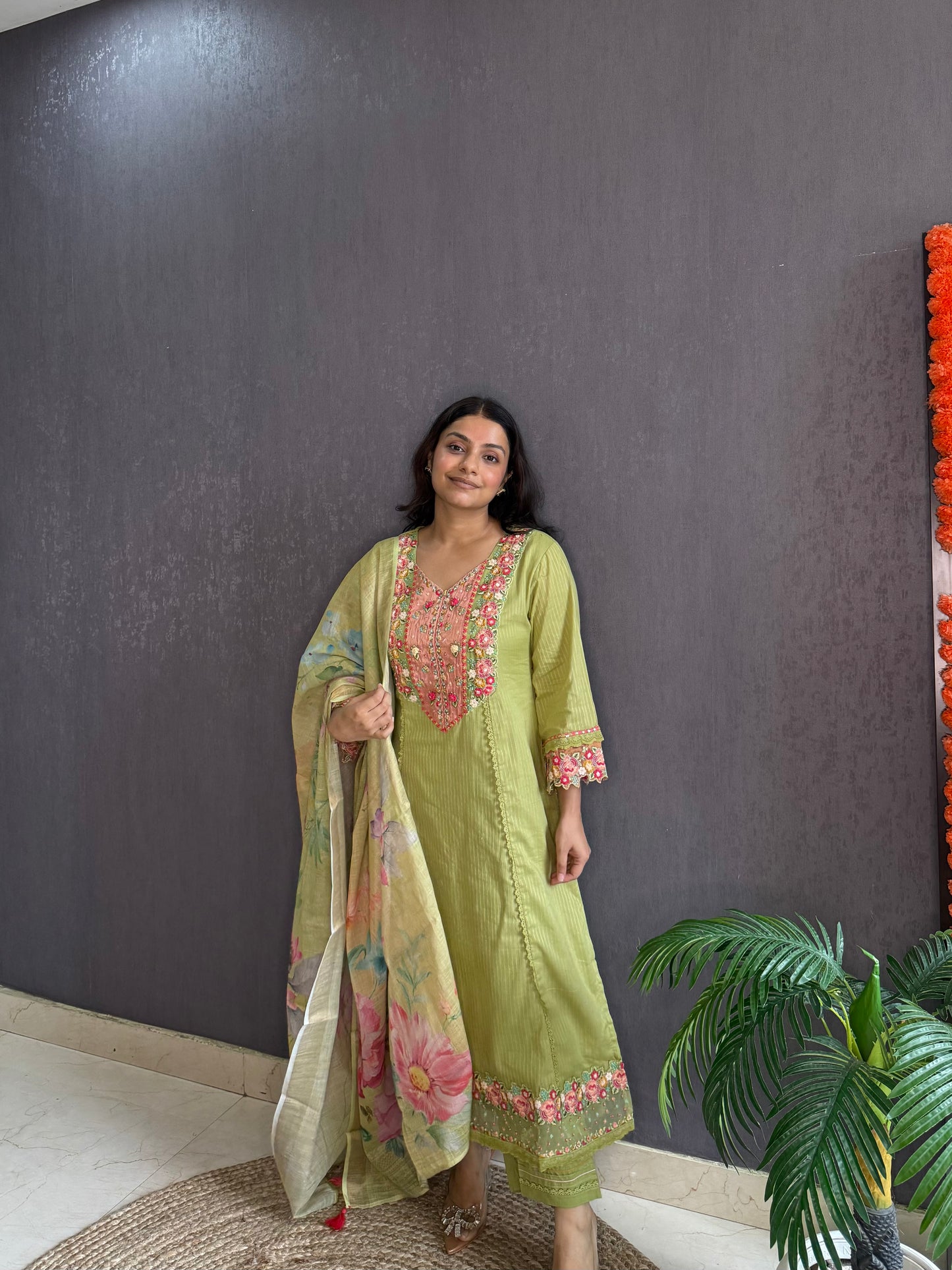 Aline cotton Handwork suit