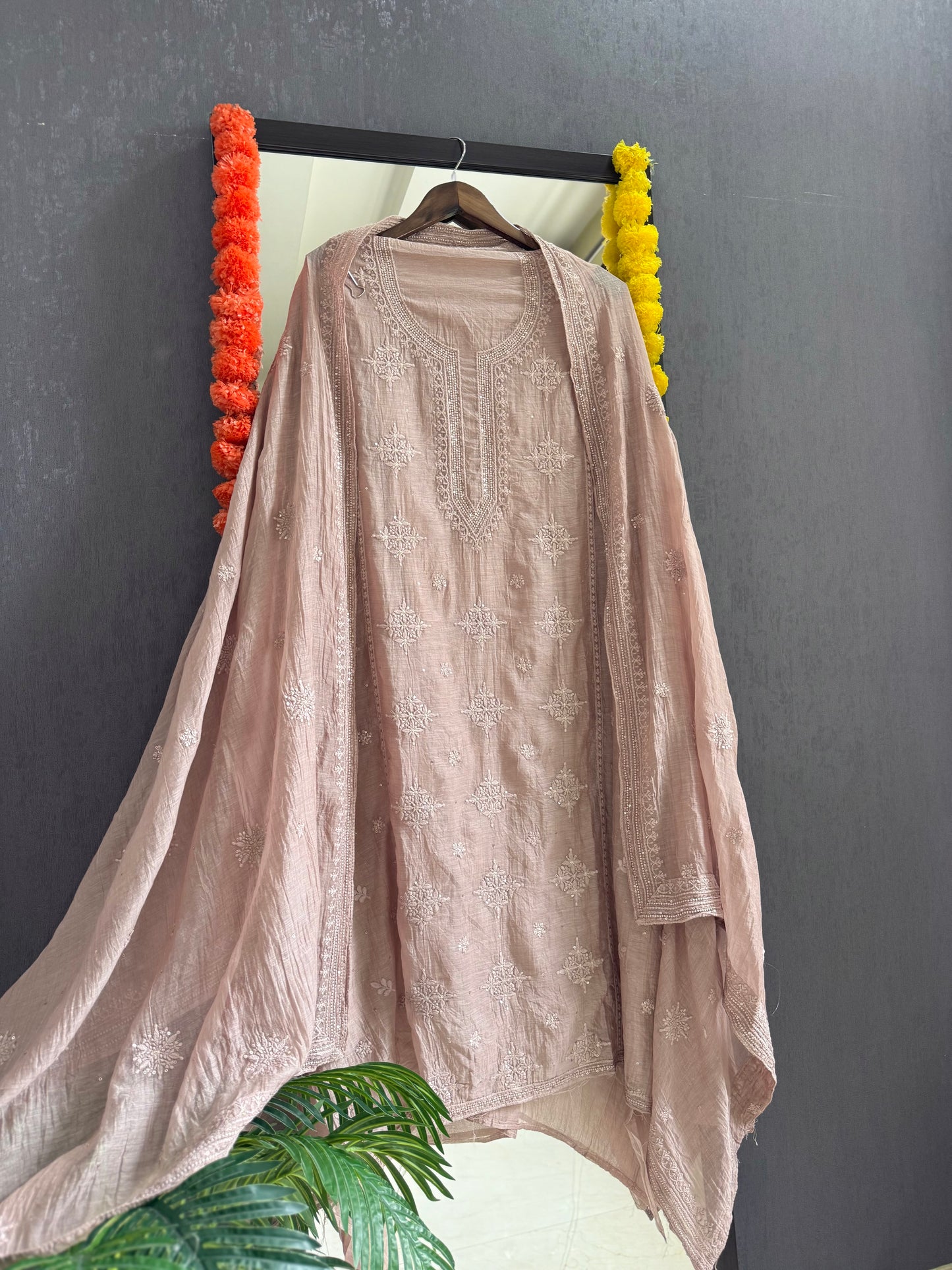 Luxurious Mul chanderi lucknowi handwork suit