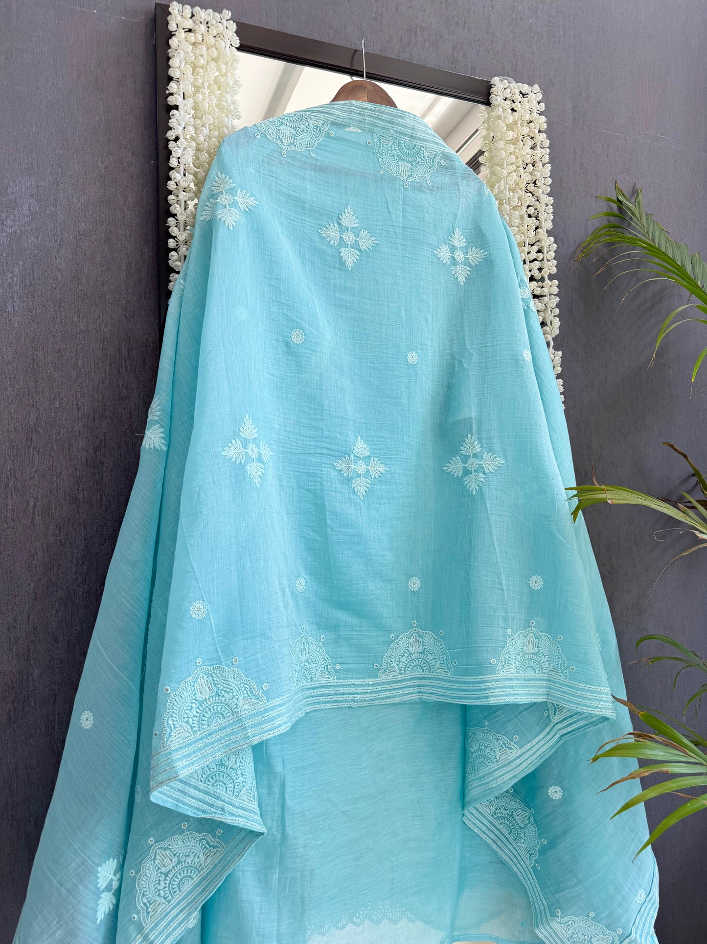 Luxurious Mul chanderi lucknowi handwork suit