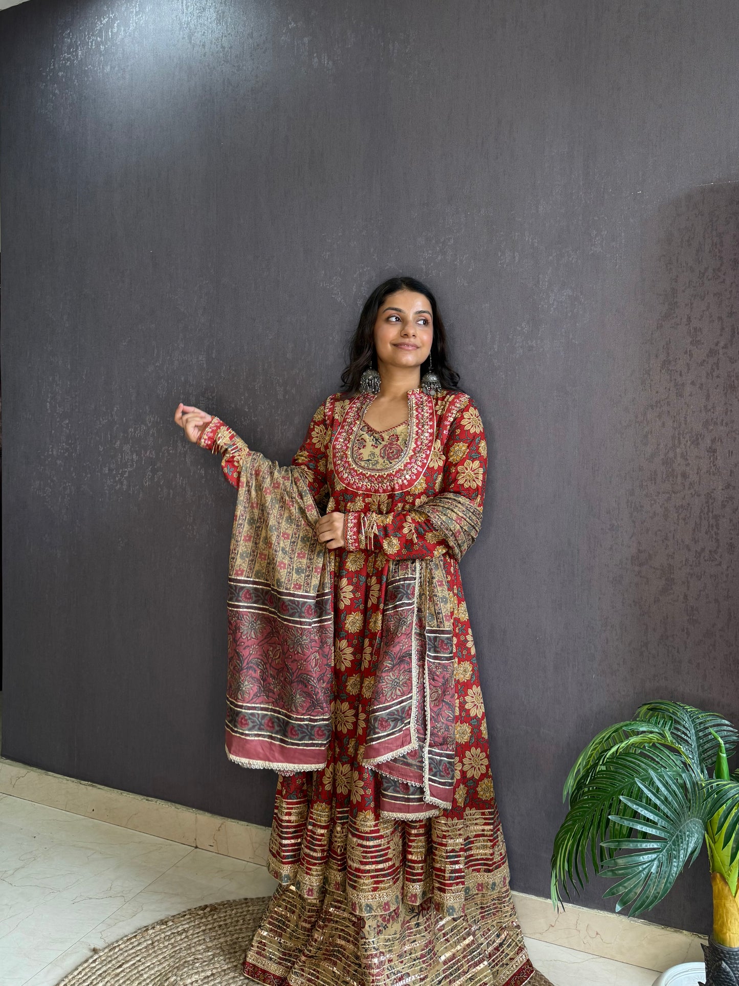 Pure cotton gota double Anarkali