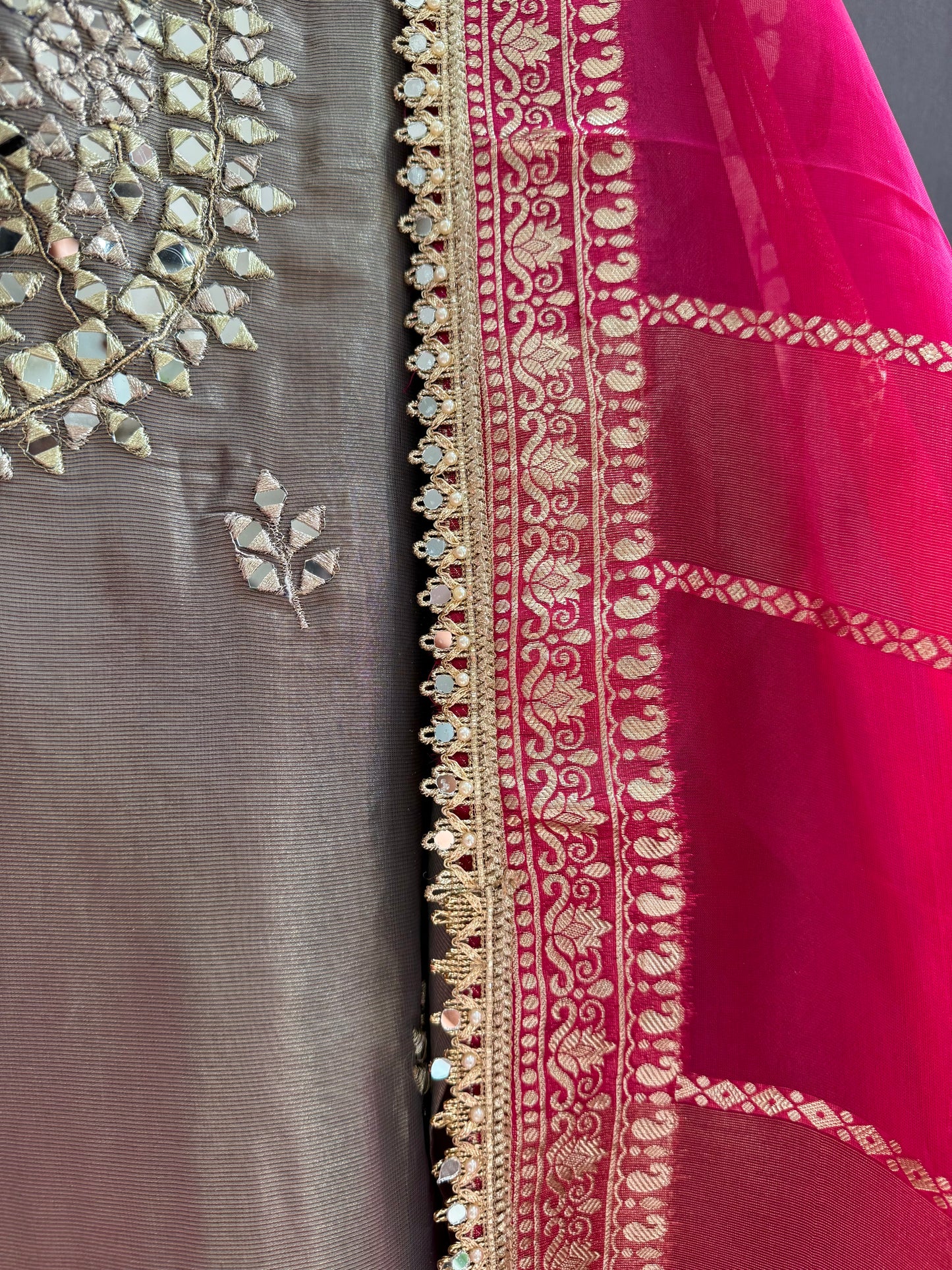 Luxurious Mirrorwork Benarsi suit