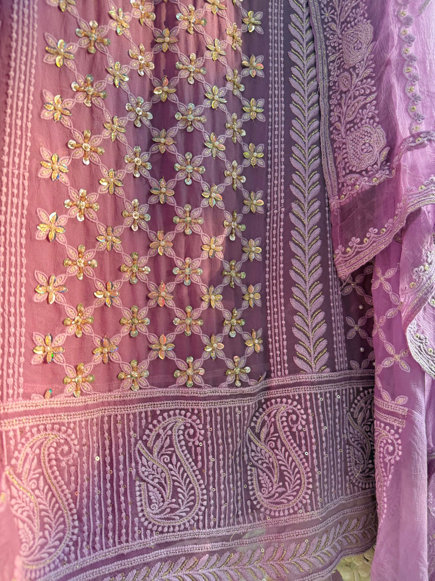Lucknowi crystal handwork suit