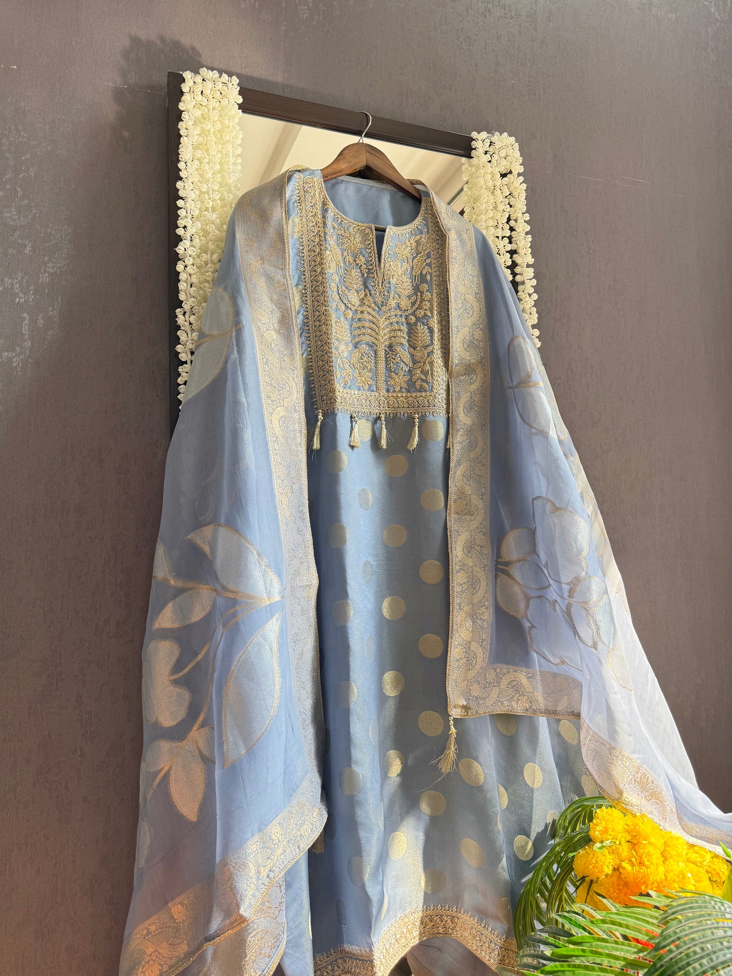 Luxurious Aari work Benarsi suit