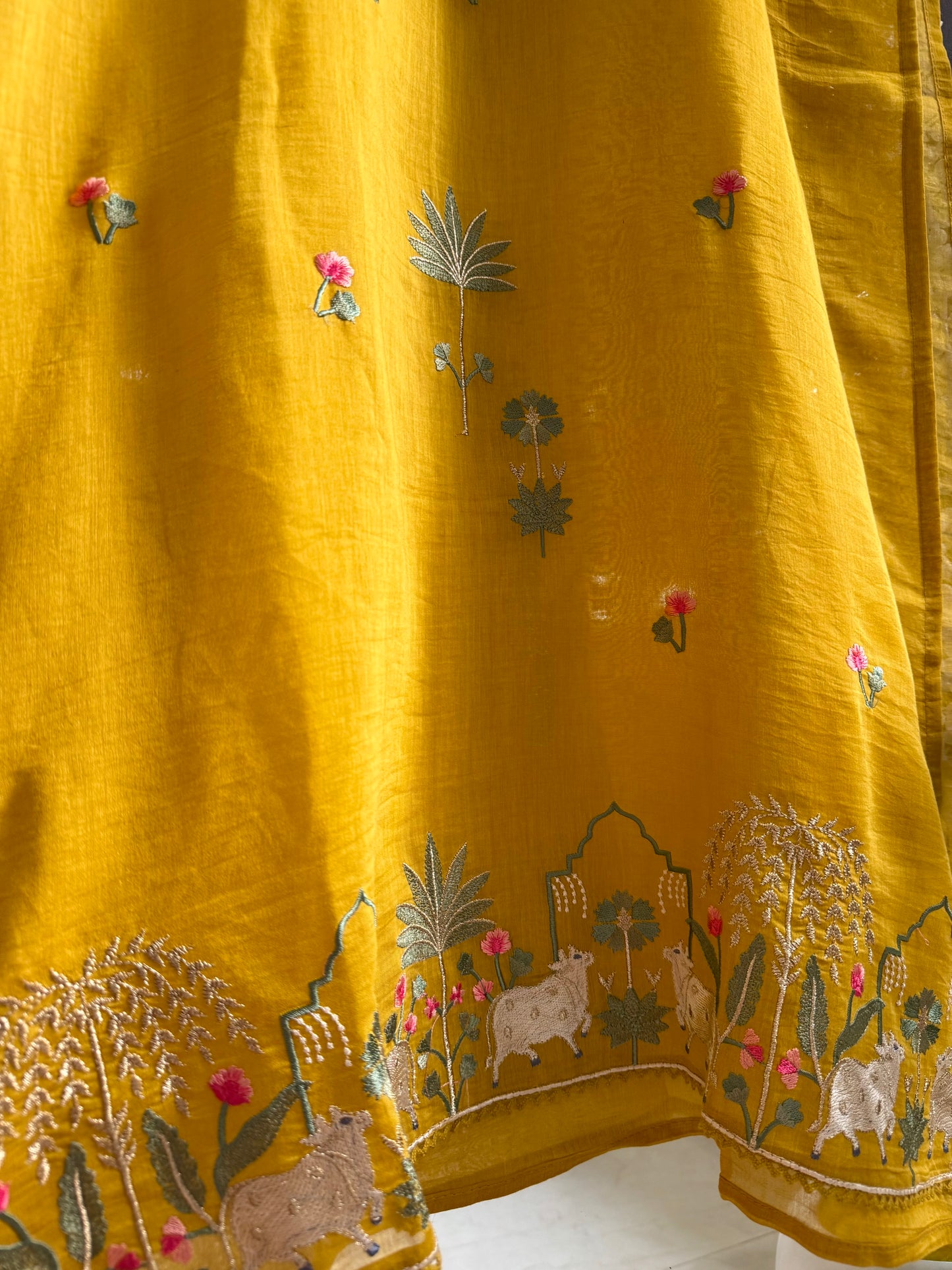 Luxurious Mul chanderi pichwai suit