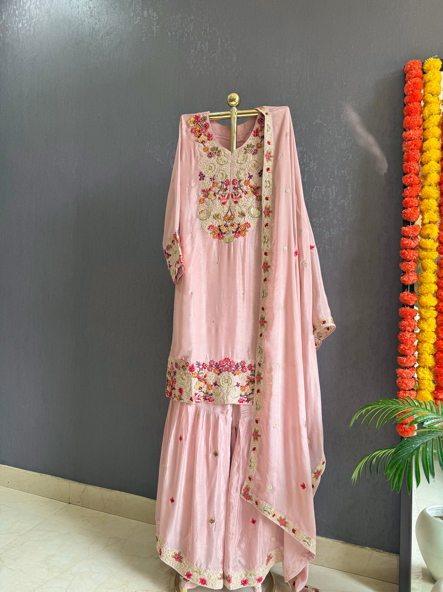 Luxurious handwork sharara set