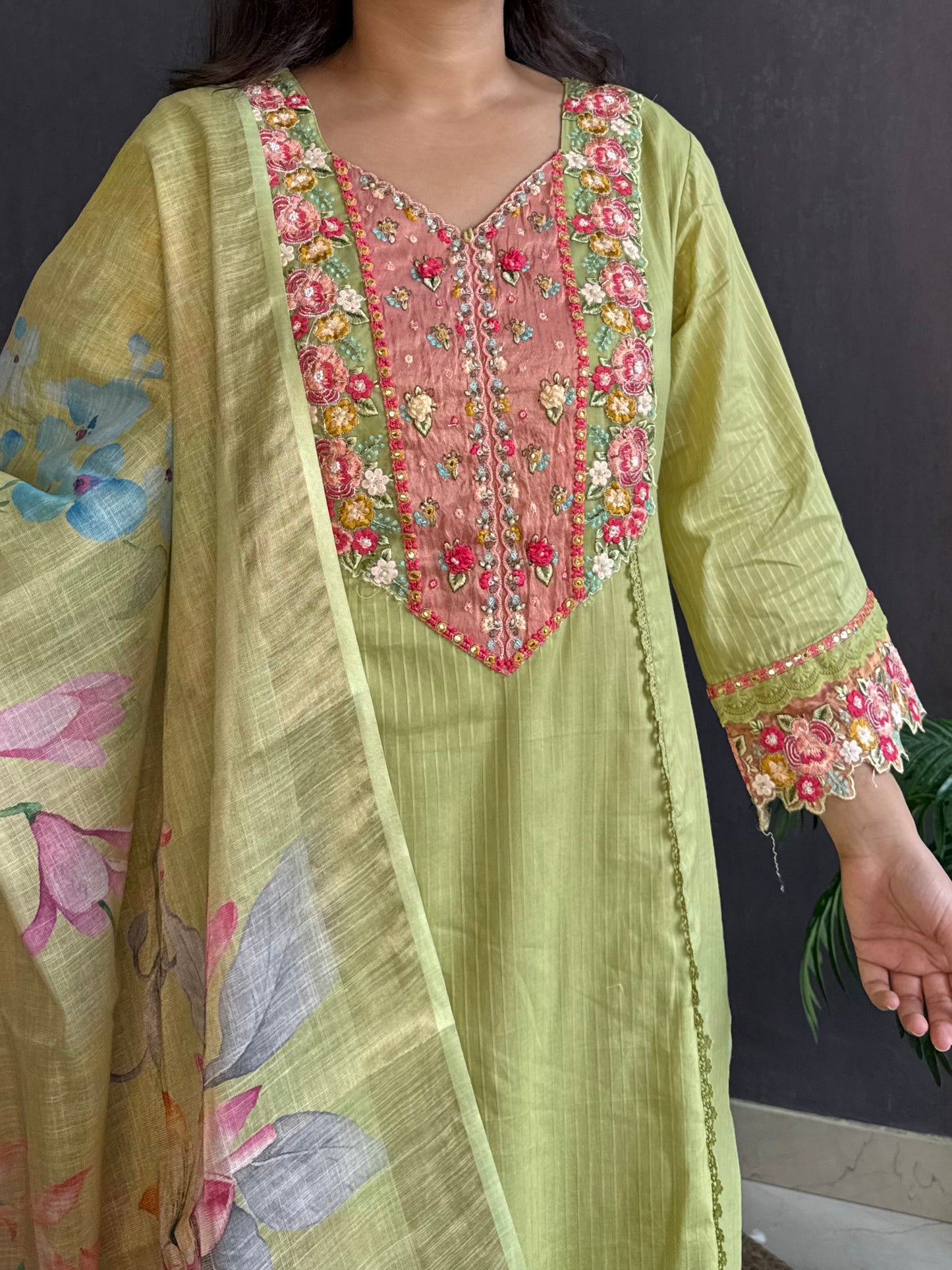 Aline cotton Handwork suit