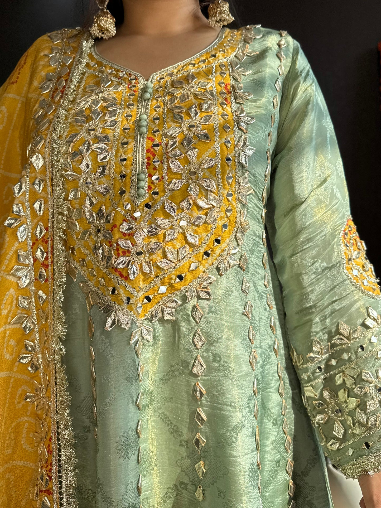 Luxurious Bandhani gotapatti anarkali set