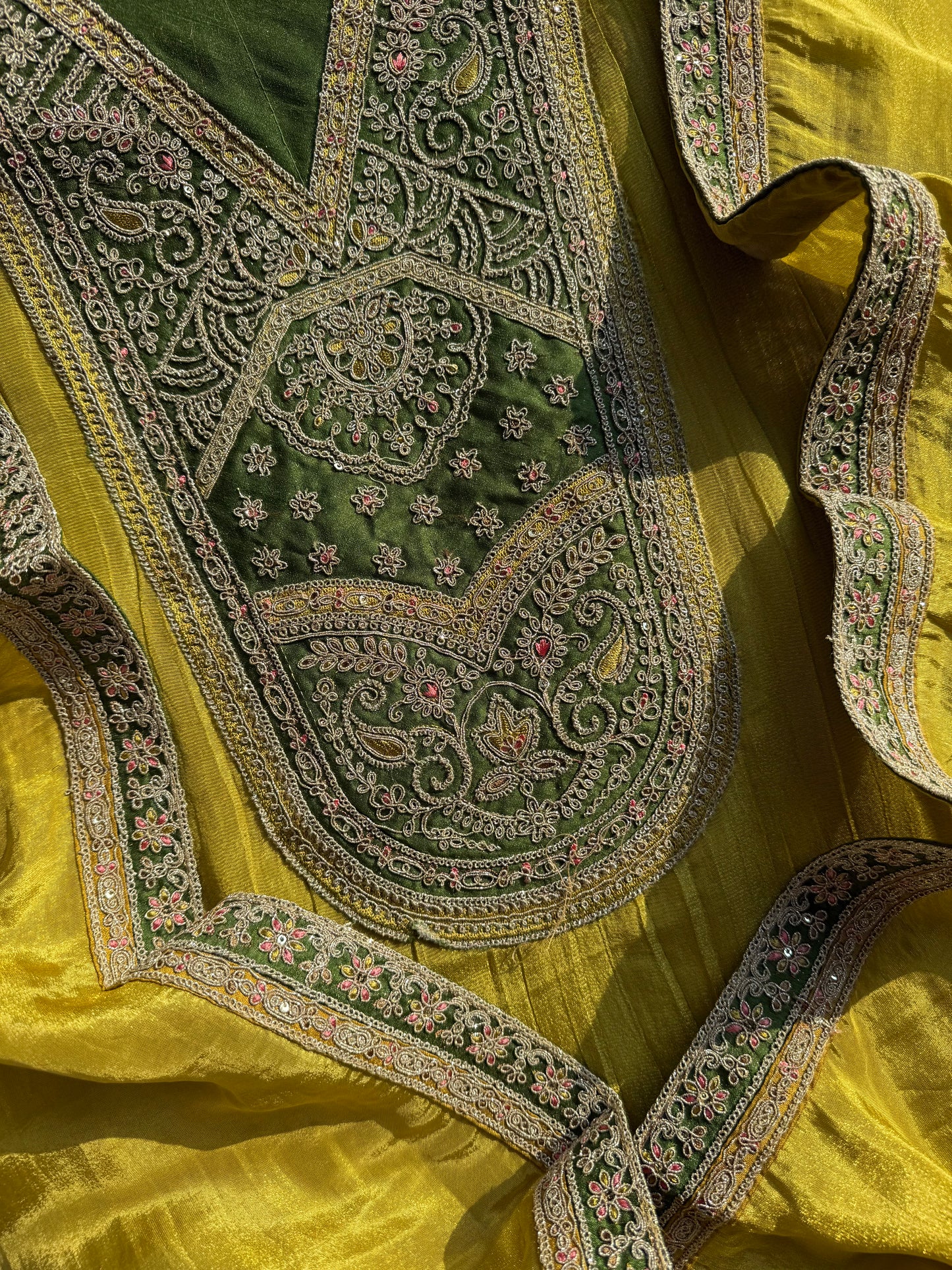 Crush tissue marori aari work suit