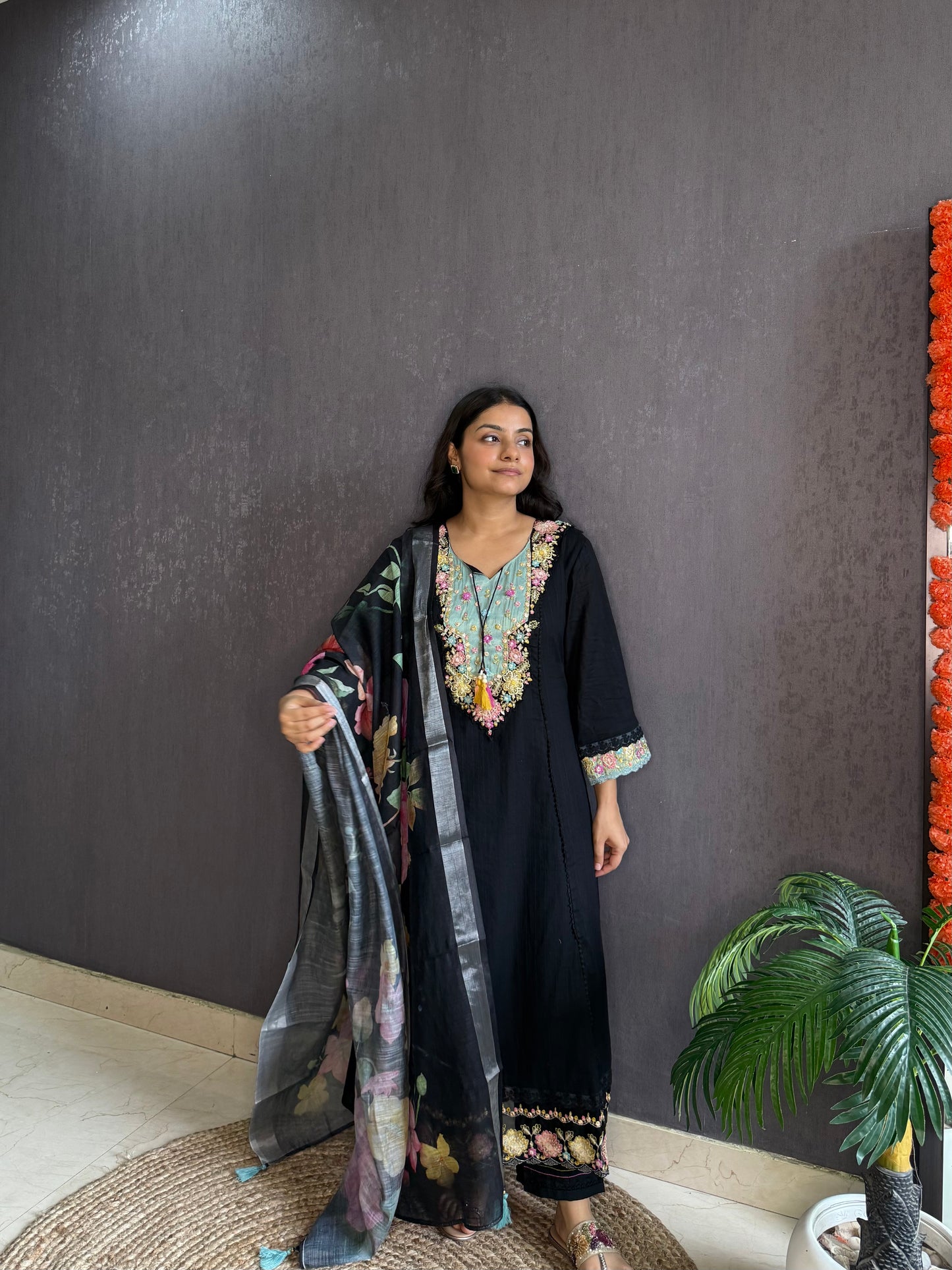 Aline cotton Handwork suit