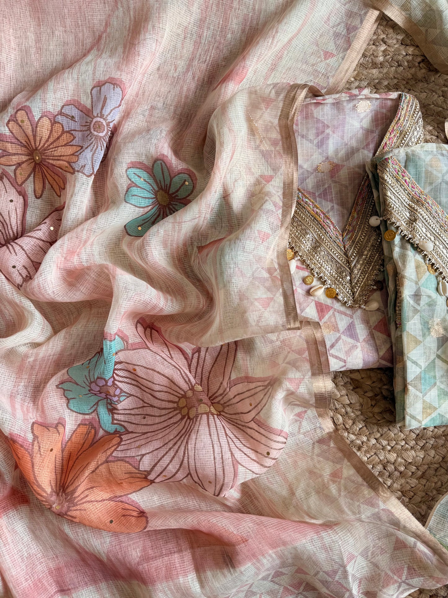 Kota doria lacework suit