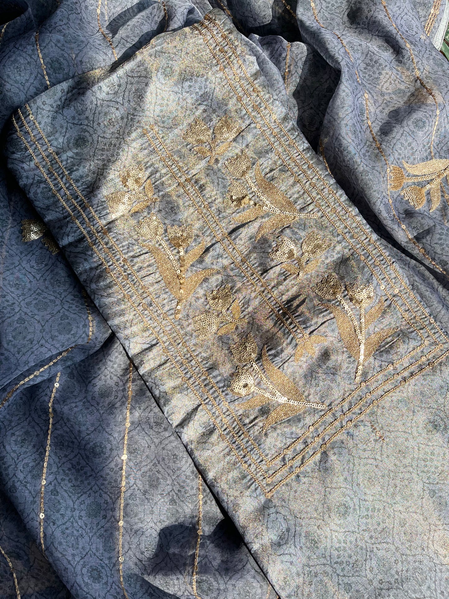 Marori aari work jacquard suit