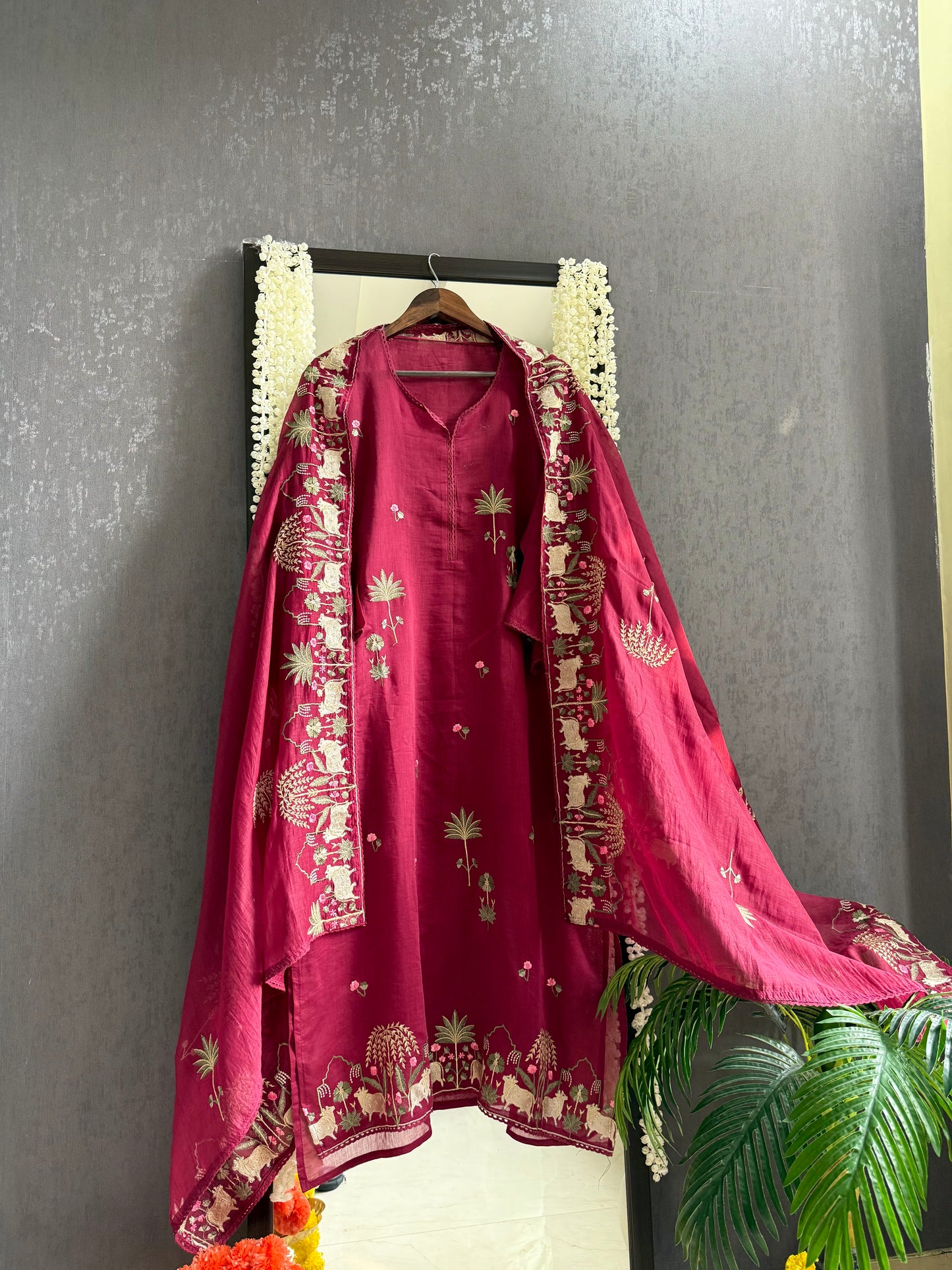 Luxurious Mul chanderi pichwai suit