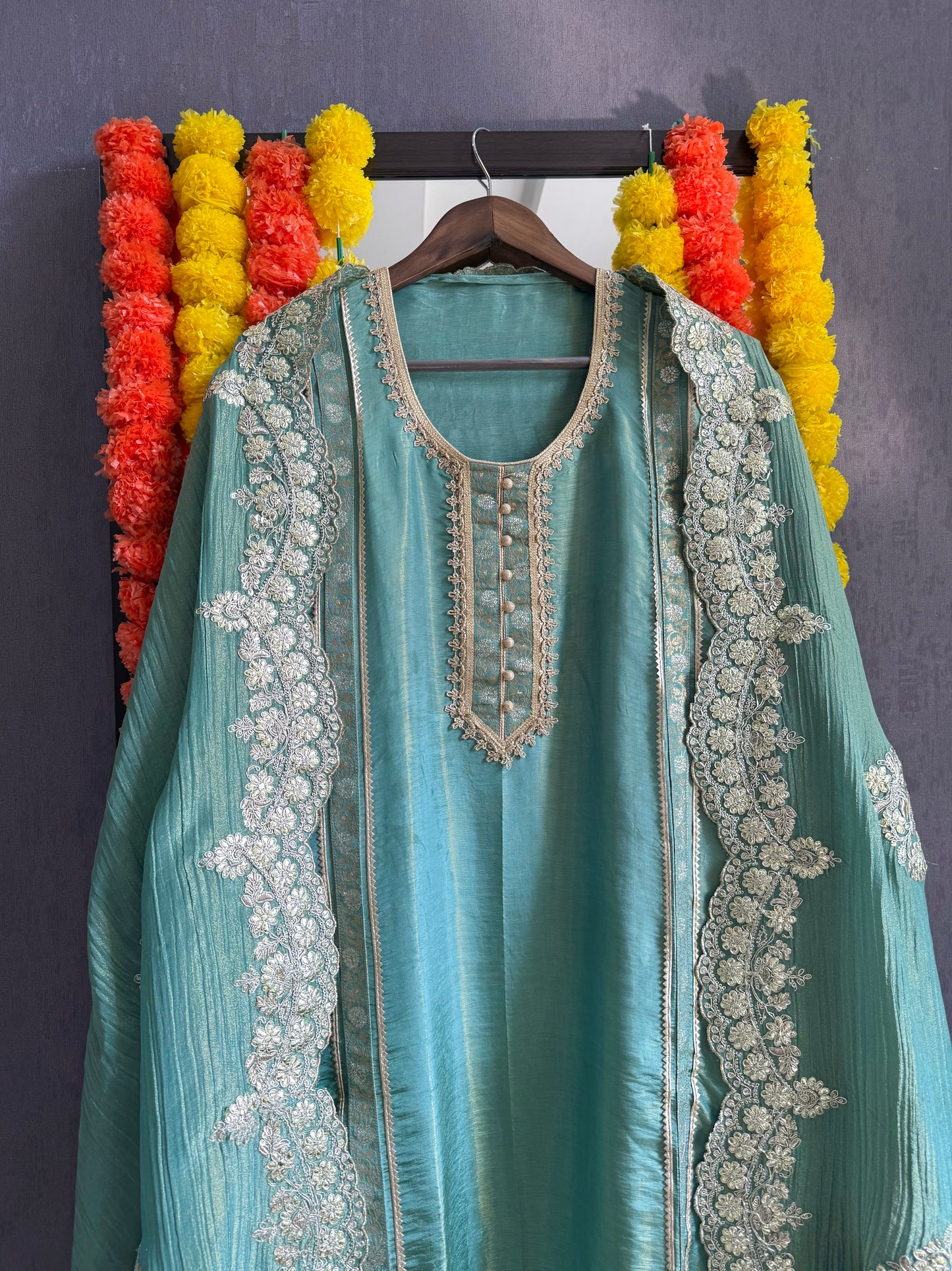 Luxurious Benarsi Tissue silk suit