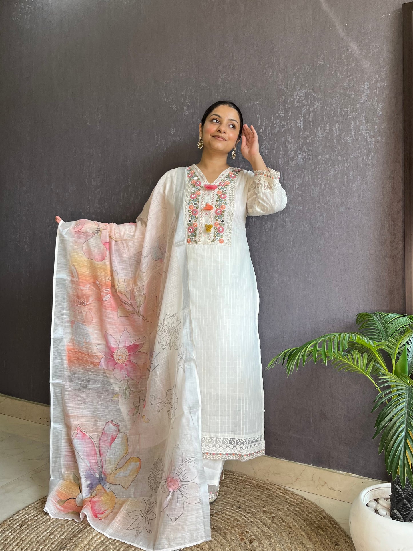 Premium cotton designer suit set