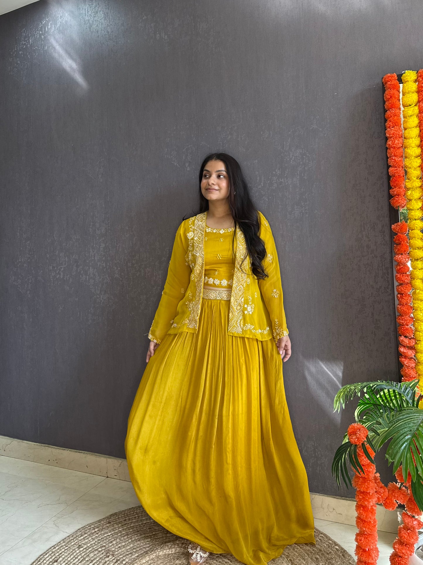 Lehenga jacket handwork dress