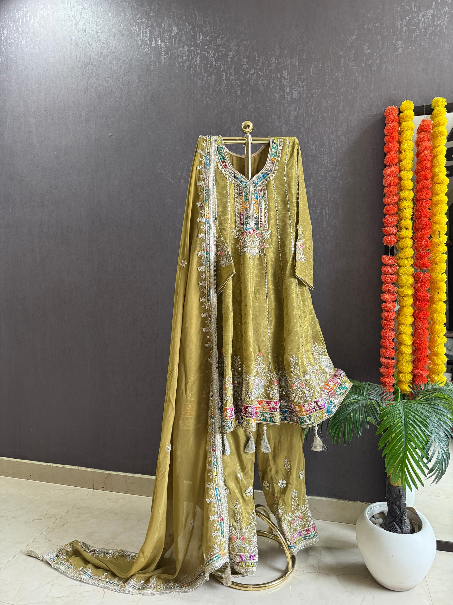 Luxurious gotapatti anarkali set