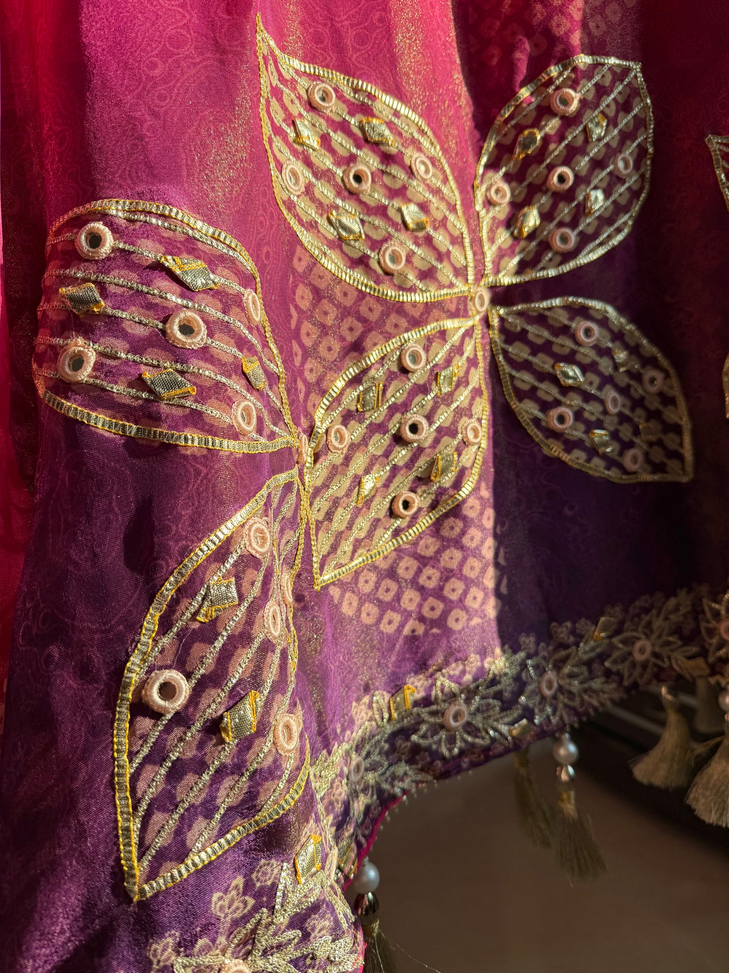Luxurious Bhandej ombré gotapatti suits