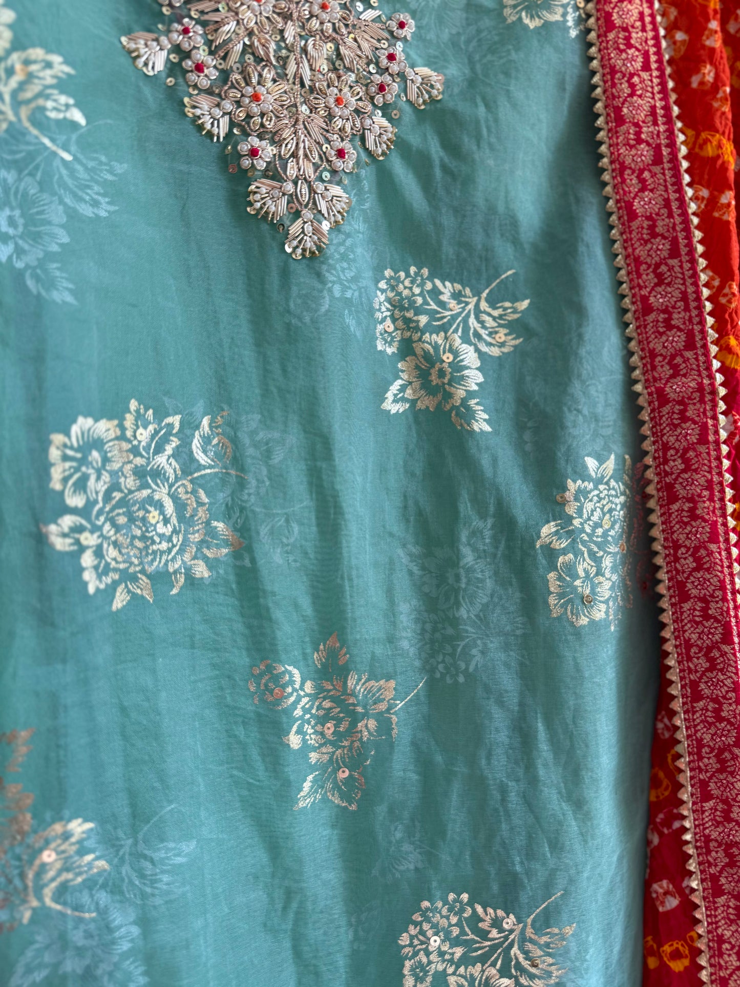 Zardozi bandhani suit