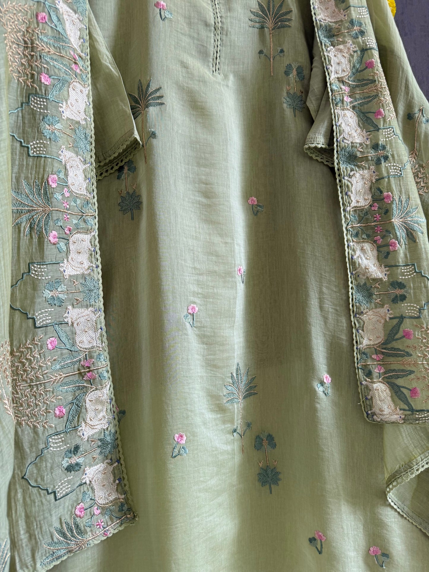 Luxurious Mul chanderi pichwai suit