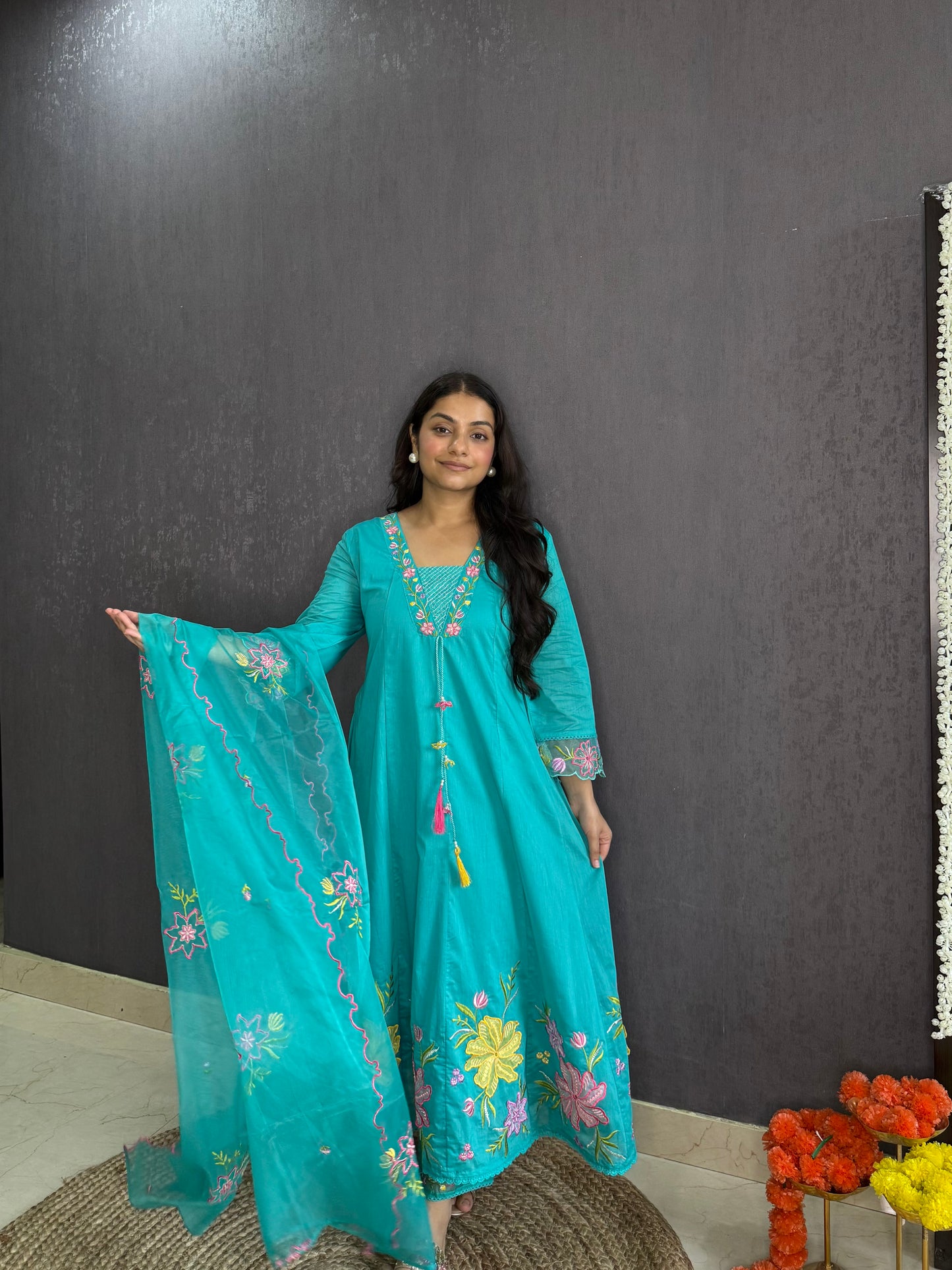 Kalidaar floral Anarkali set