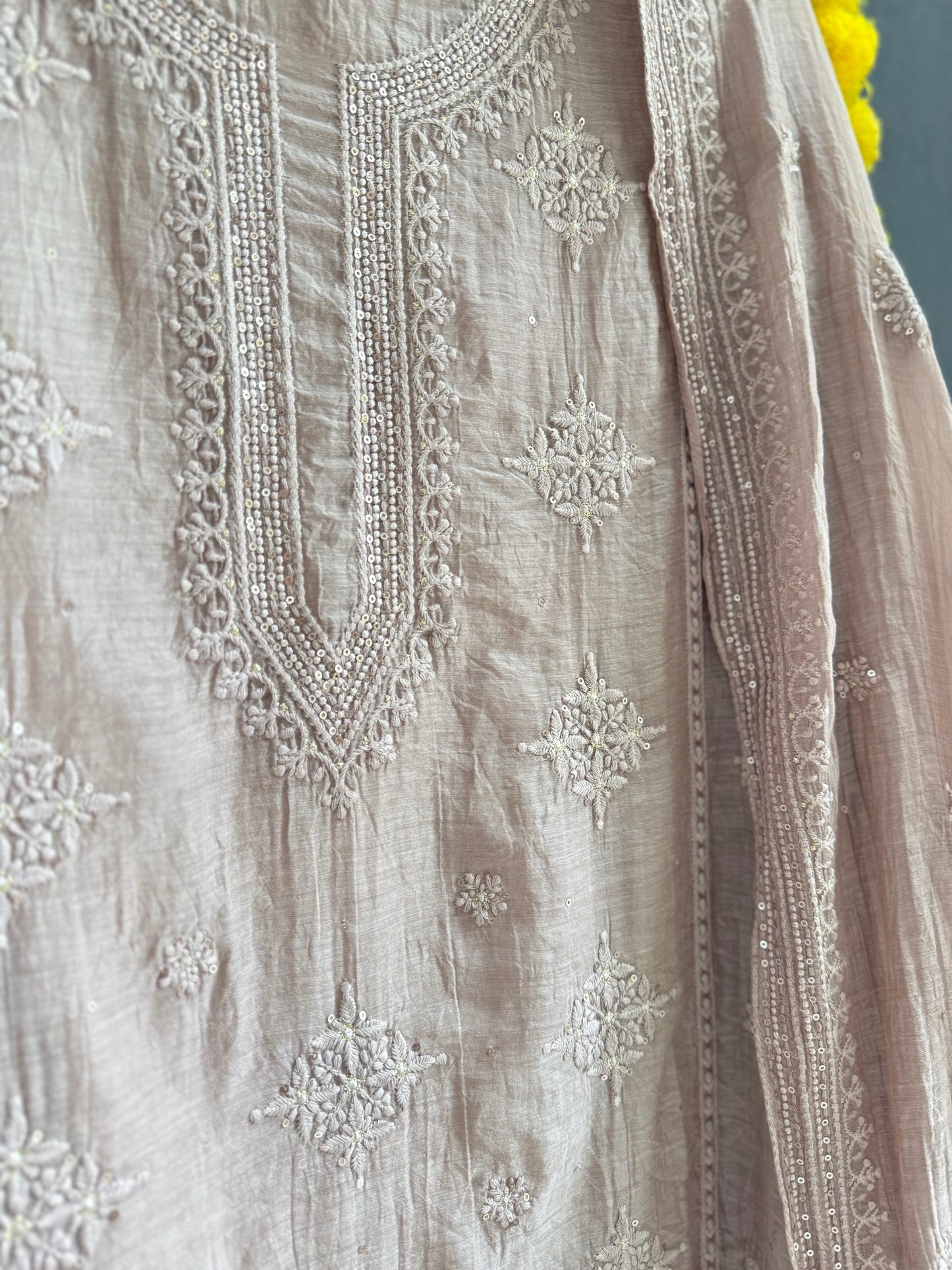 Luxurious Mul chanderi lucknowi handwork suit
