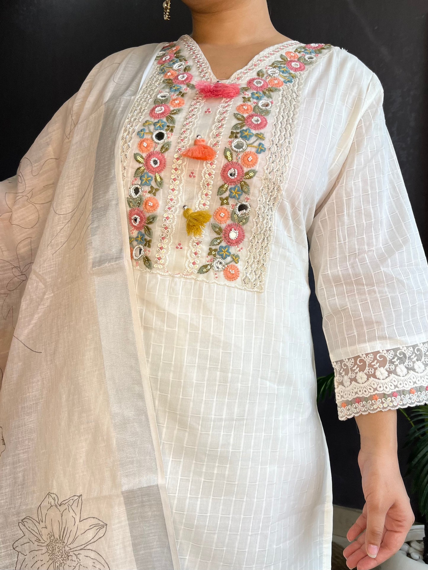 Premium cotton designer suit set