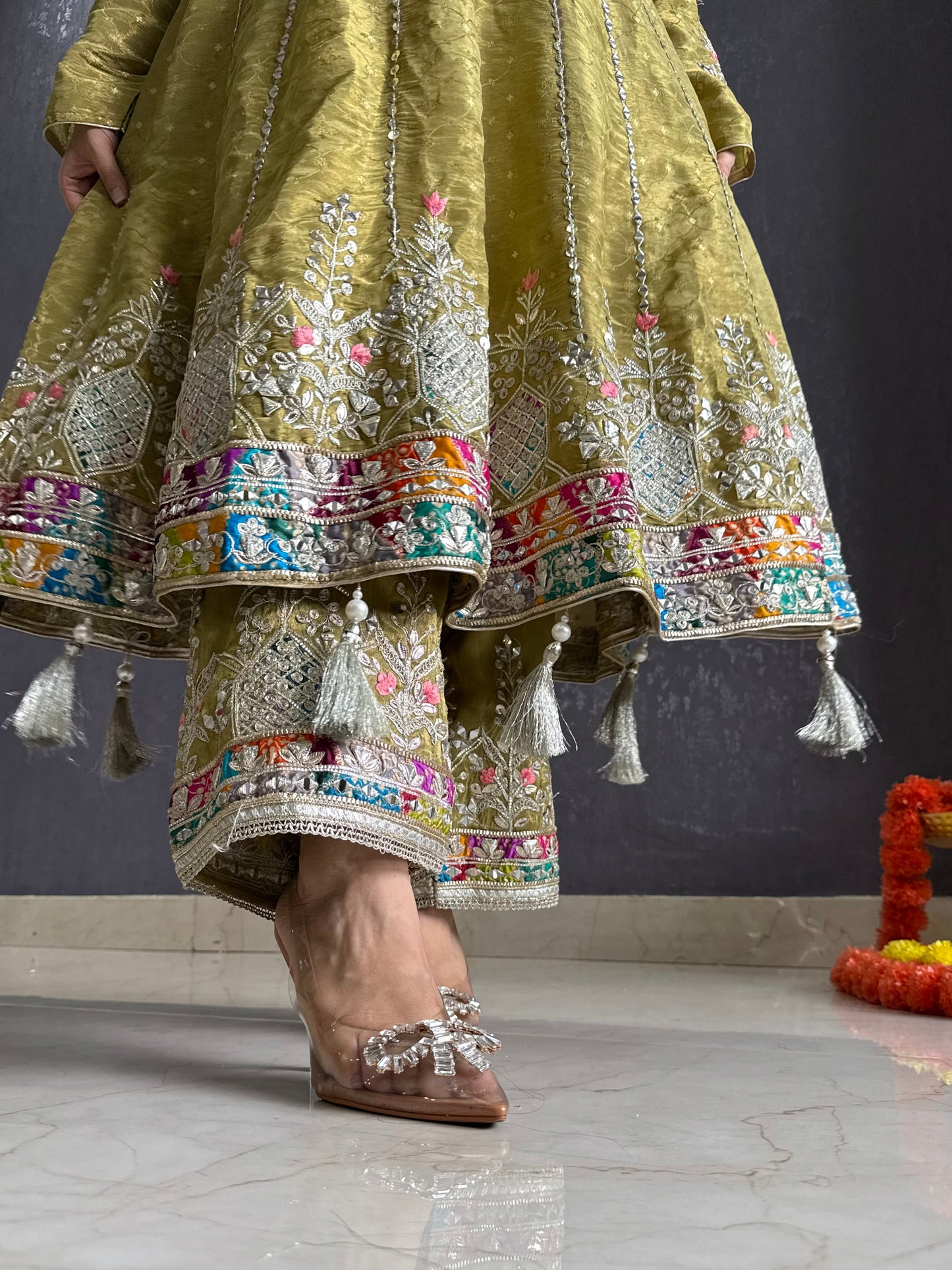 Luxurious gotapatti anarkali set