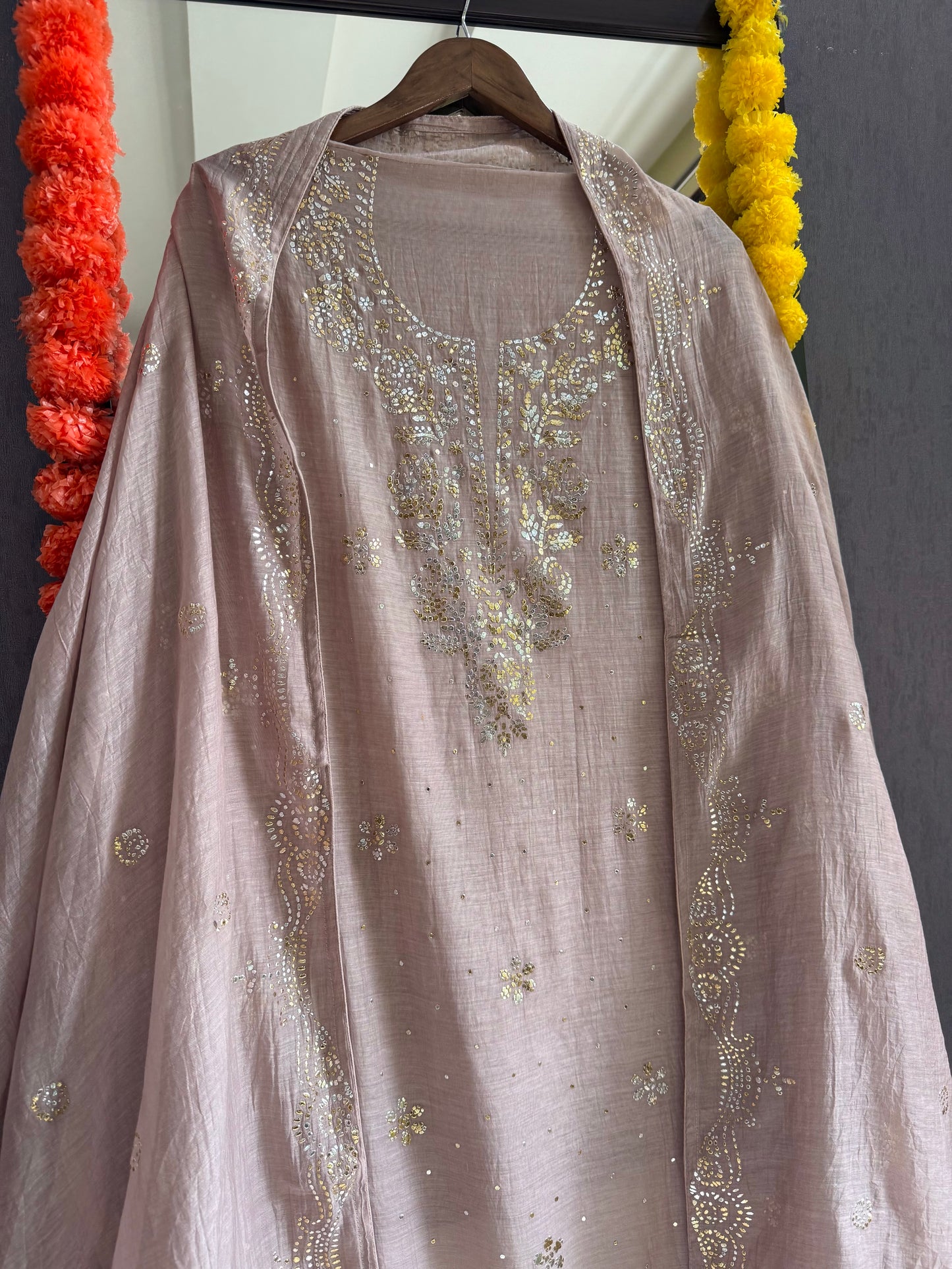 Luxurious Mul chanderi mukaish suit